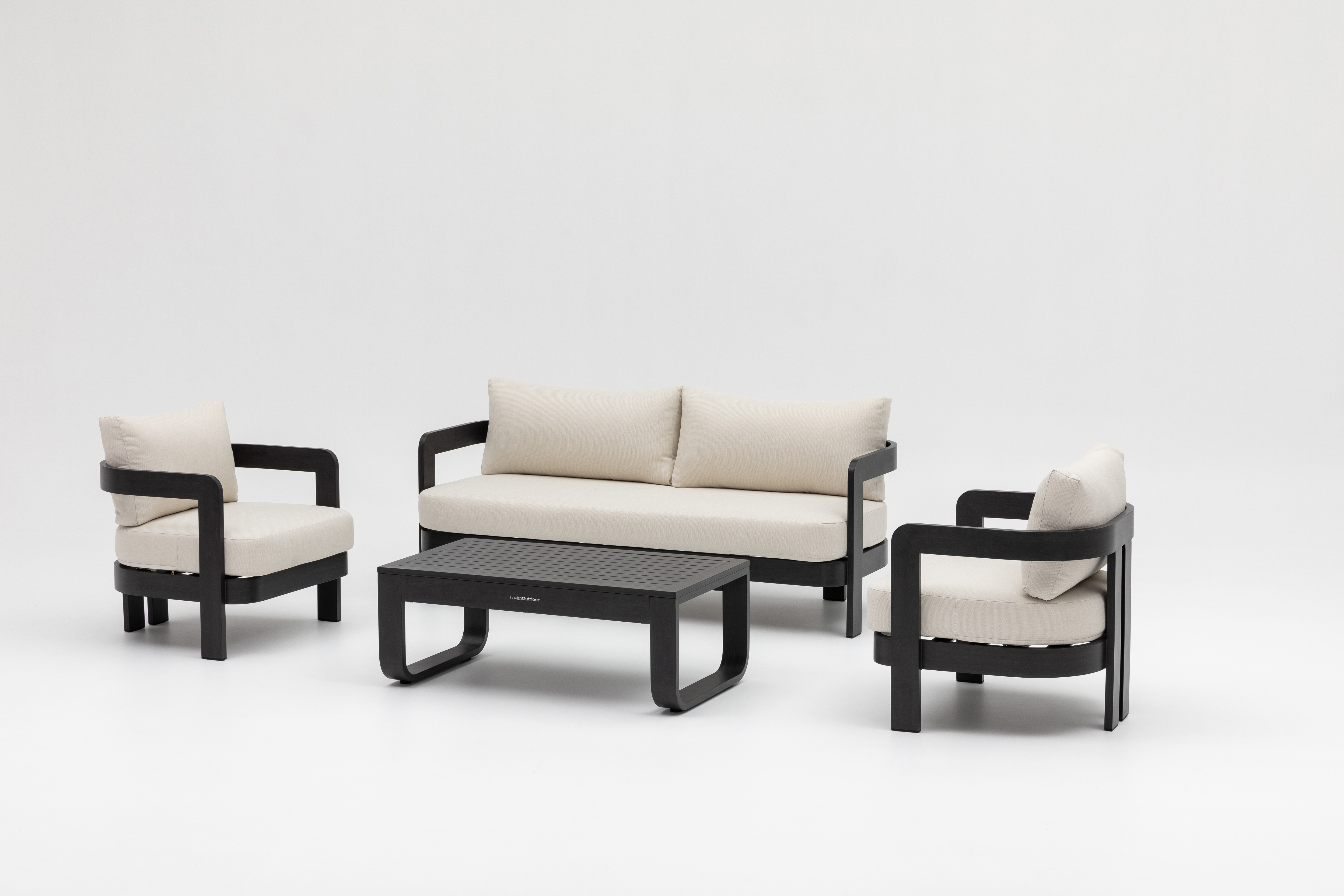 Balmain Ebony Outdoor Lounge Set 3+1+1 With Coffee Table 9 Thumbnail