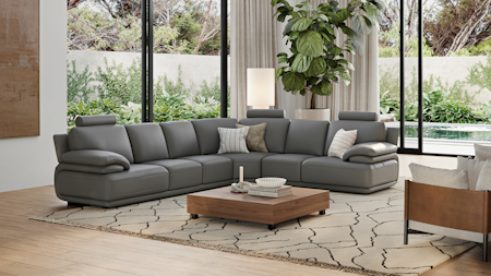 Juliet Leather Corner Lounge Option D