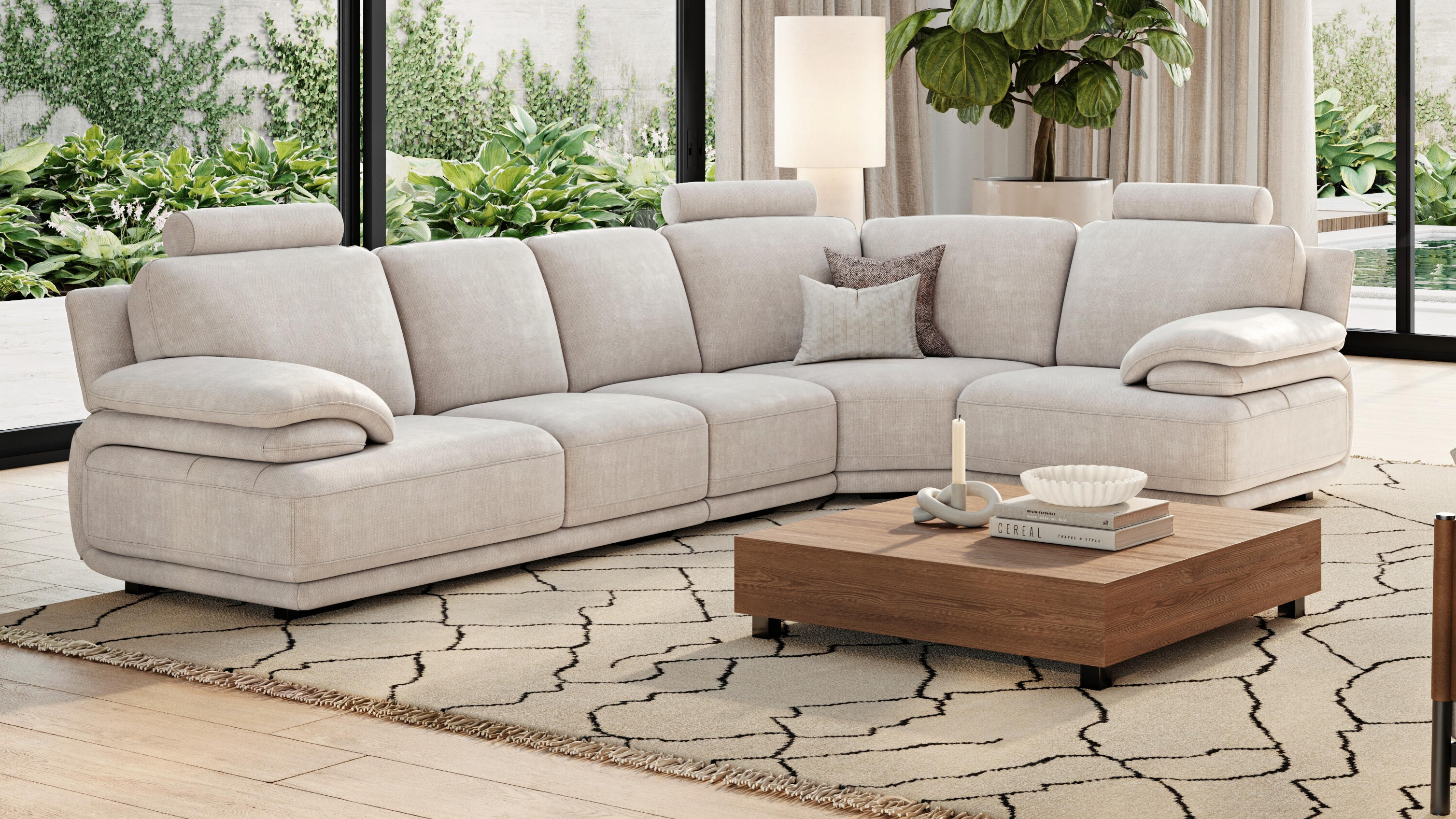 Juliet Fabric Corner Lounge Option F