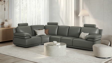 Juliet Leather Corner Lounge Option F