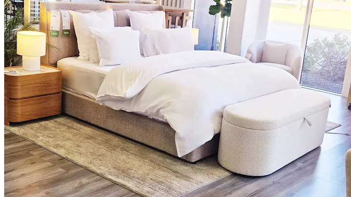 Purity Madeira Bed Frame King Latte