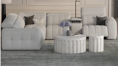 Avalon Fabric Corner Lounge With Console