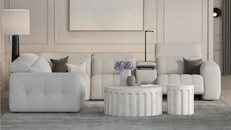 Avalon Fabric Corner Lounge With Console