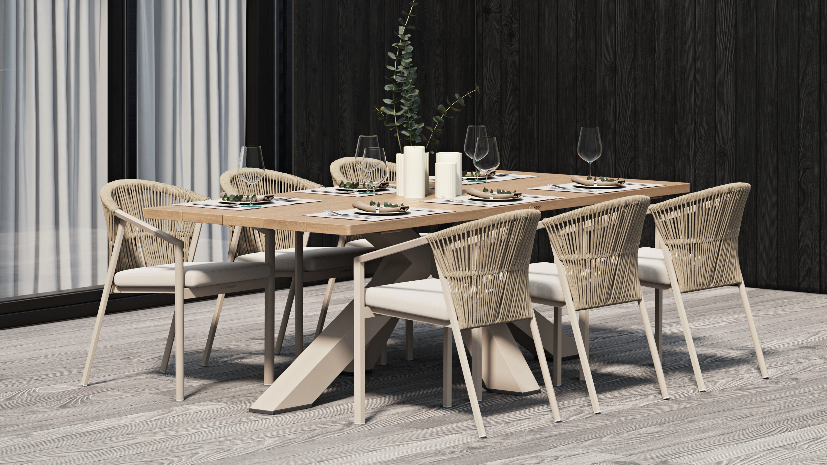 Fraser Mocha 7-piece Outdoor Dining Set With Kiama Mocha Chairs
