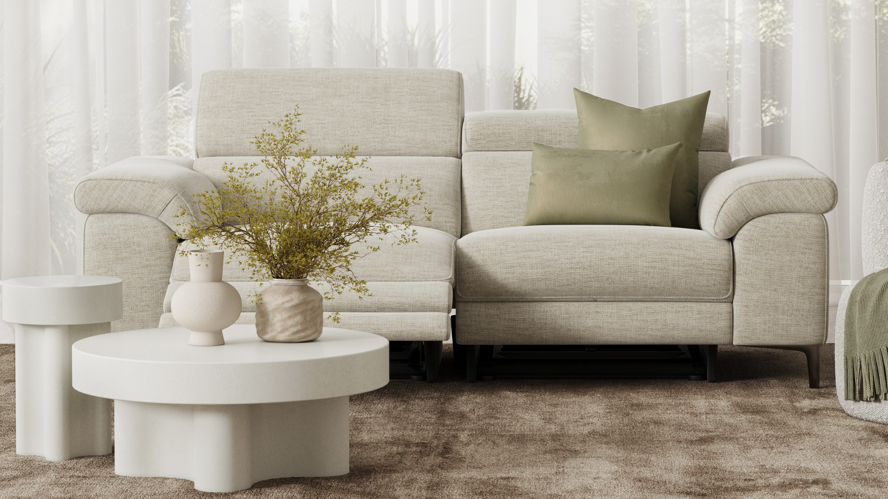 Carlisle Fabric Electric Recliner Three Seat Sofa