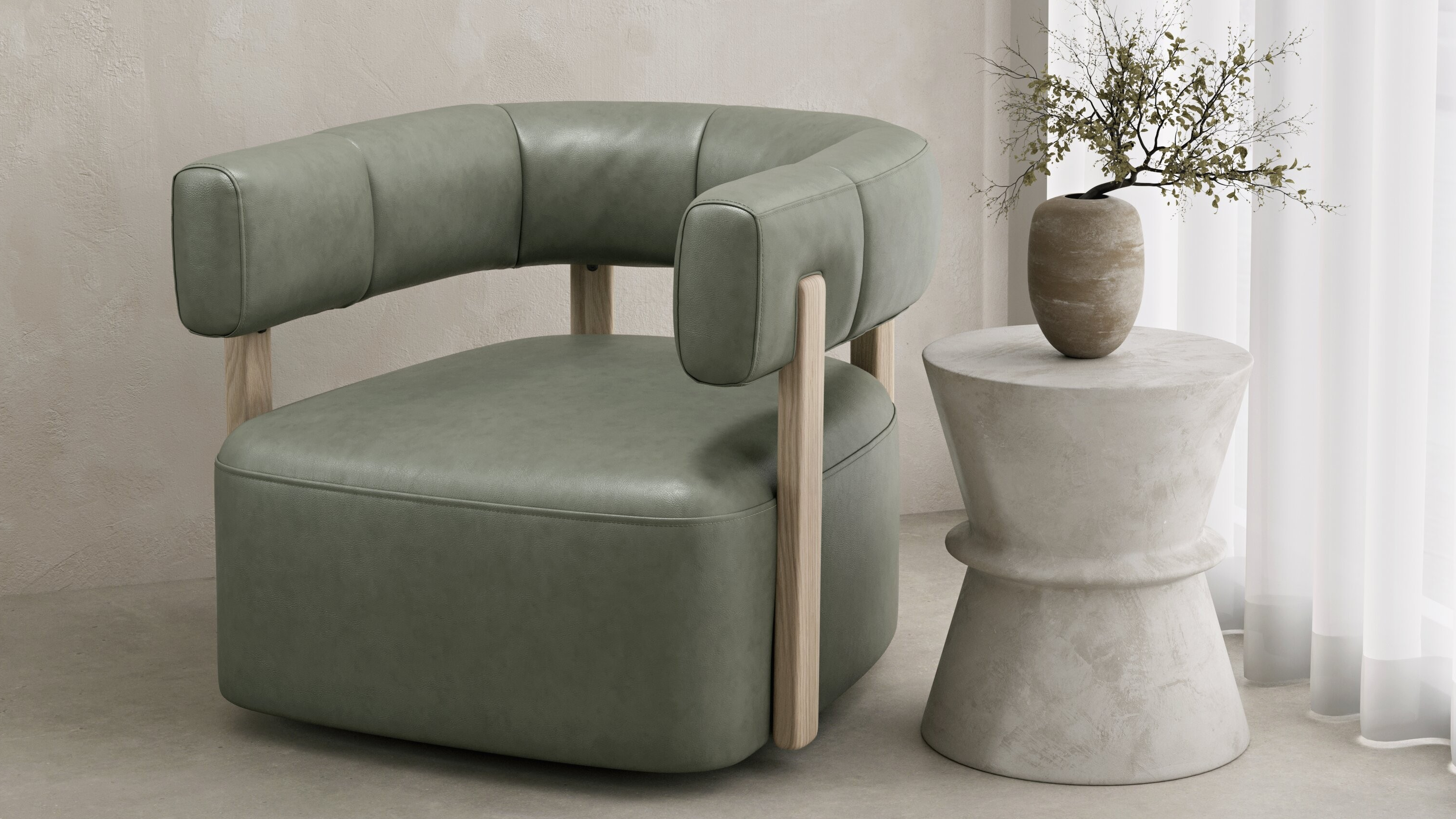 Hush Leather Swivel Chair