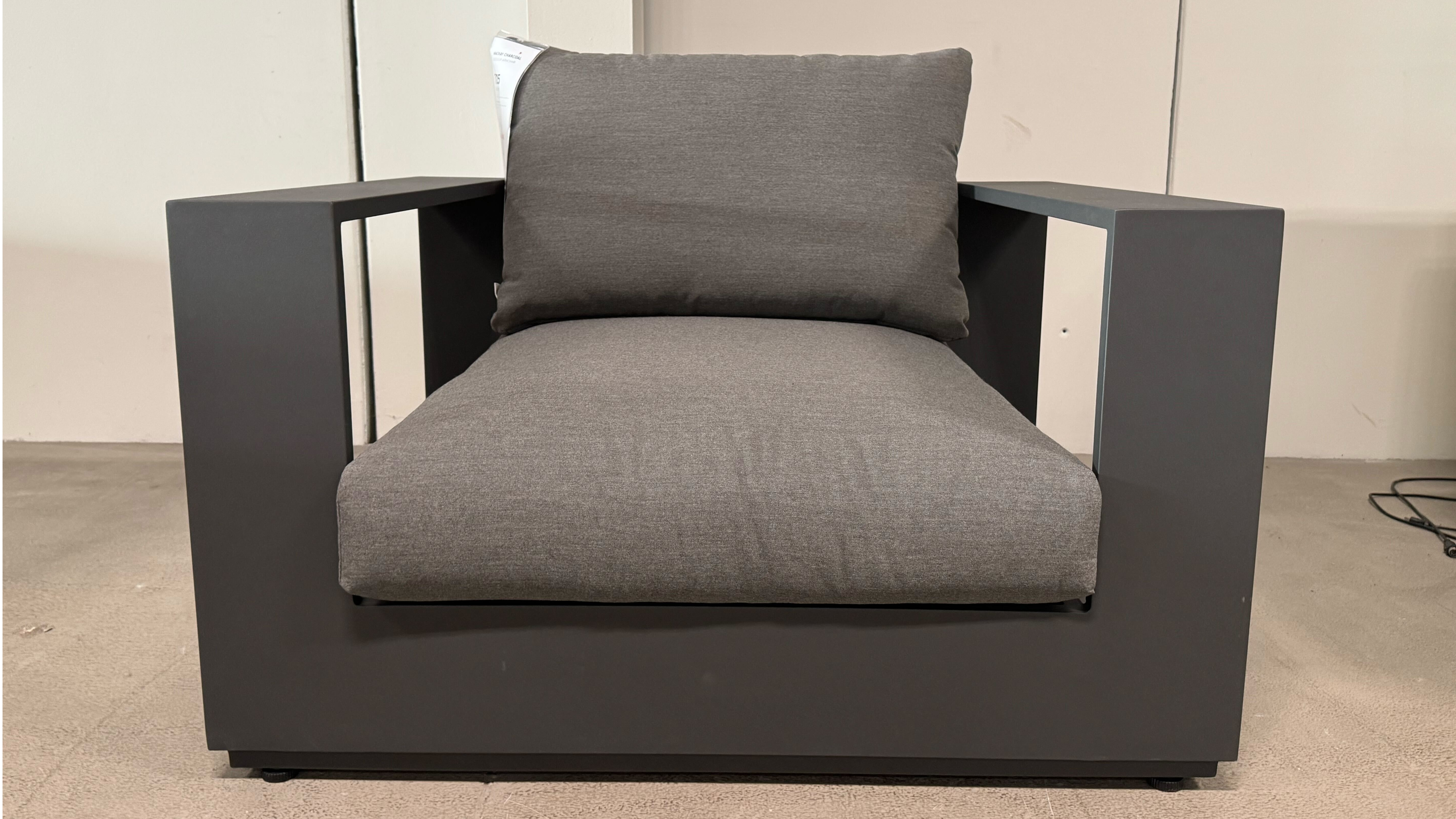 MACKAY CHARCOAL Outdoor Armchair (Frame Colour: Charcoal Aluminum, Fabric Colour: Ash Acrylic) 1