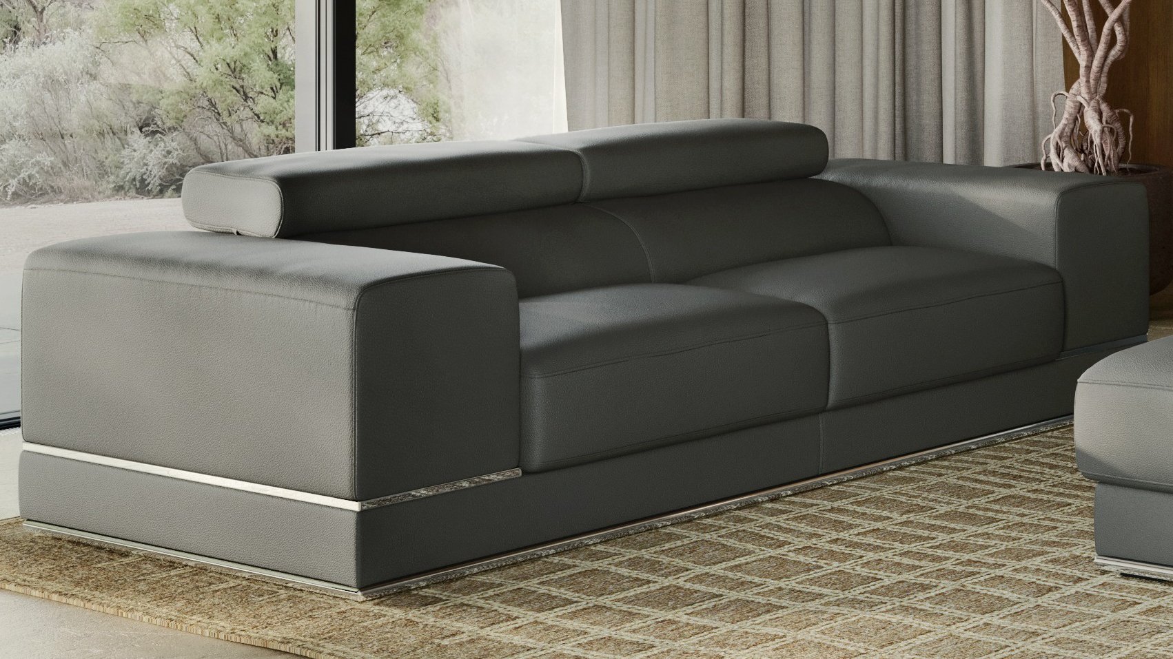 Napoleon Leather Two Seat Sofa