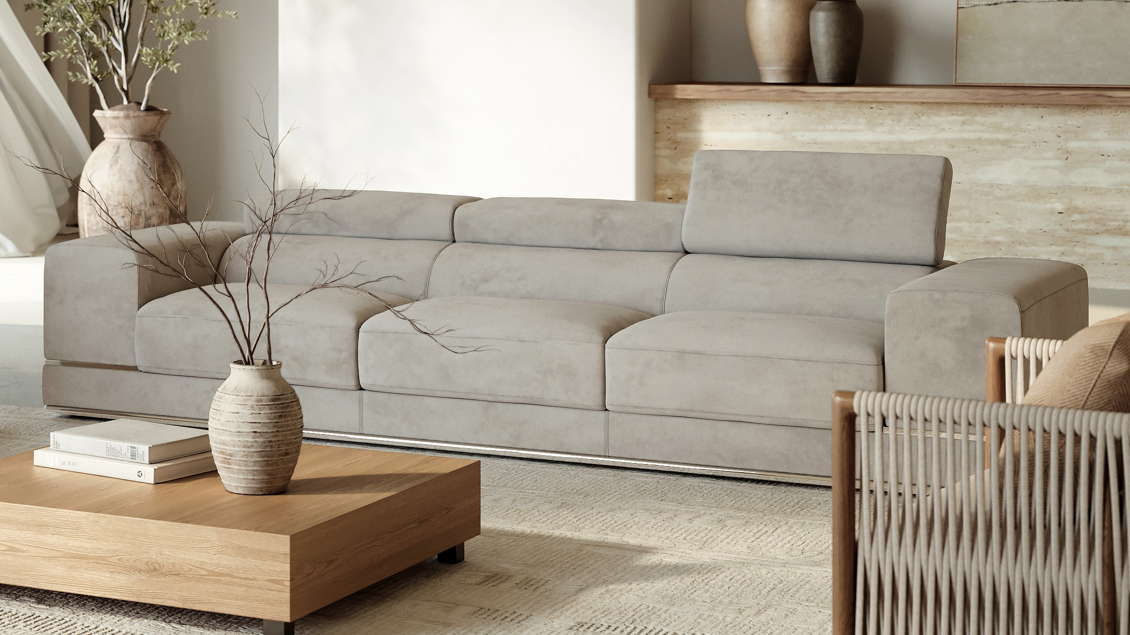 Napoleon Fabric Three Seat Sofa