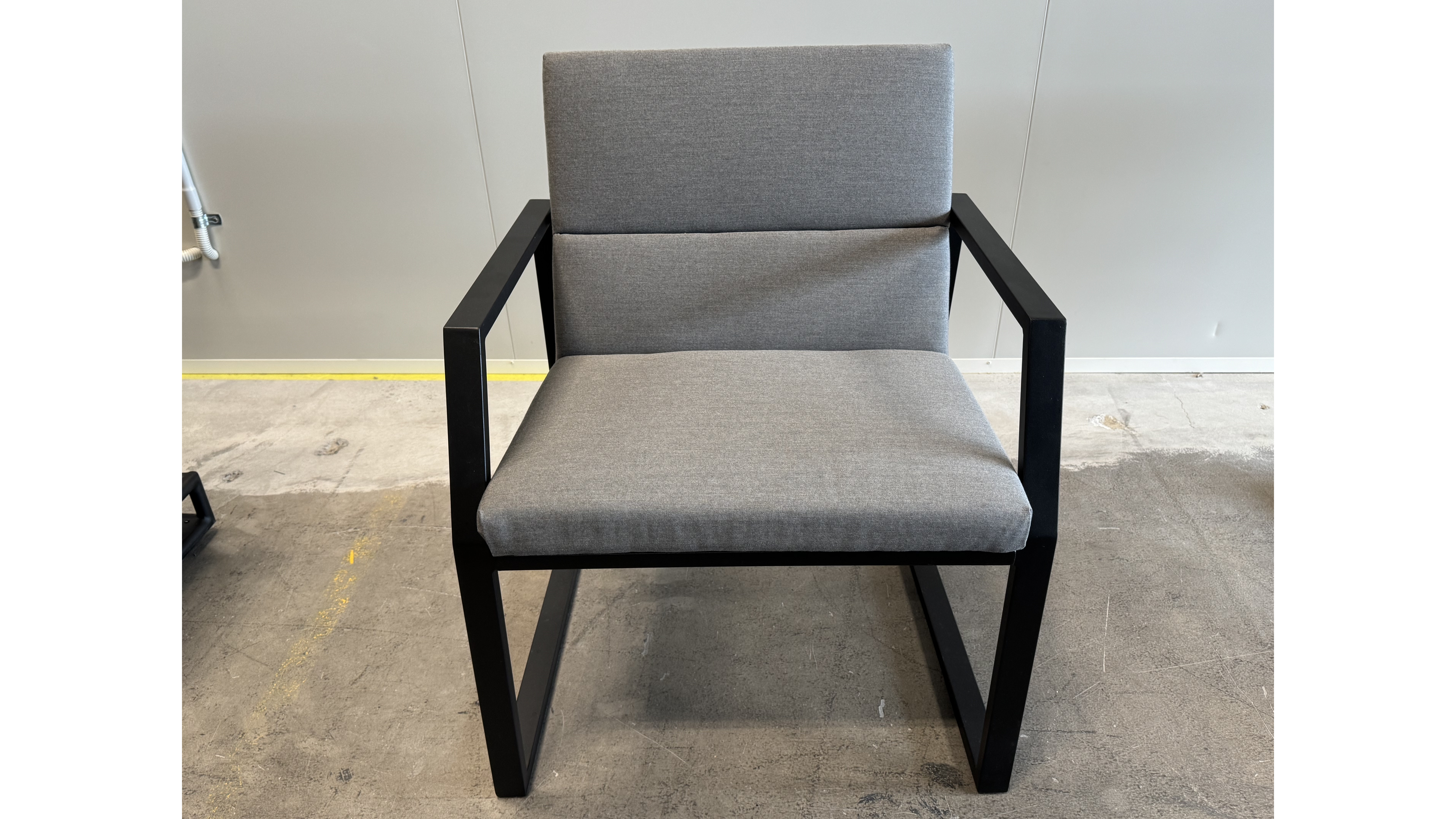 MANLY BLACK DINING TABLE (FRAME COLOUR: BLACK FRAME, TOP COLOUR: LIGHTGRAY SINTERED TOP) + 4 INVINI DINING CHAIRS Outdoor Dining (Frame Colour: Black Frame, Top Colour: Lightgray Sintered Top) 1