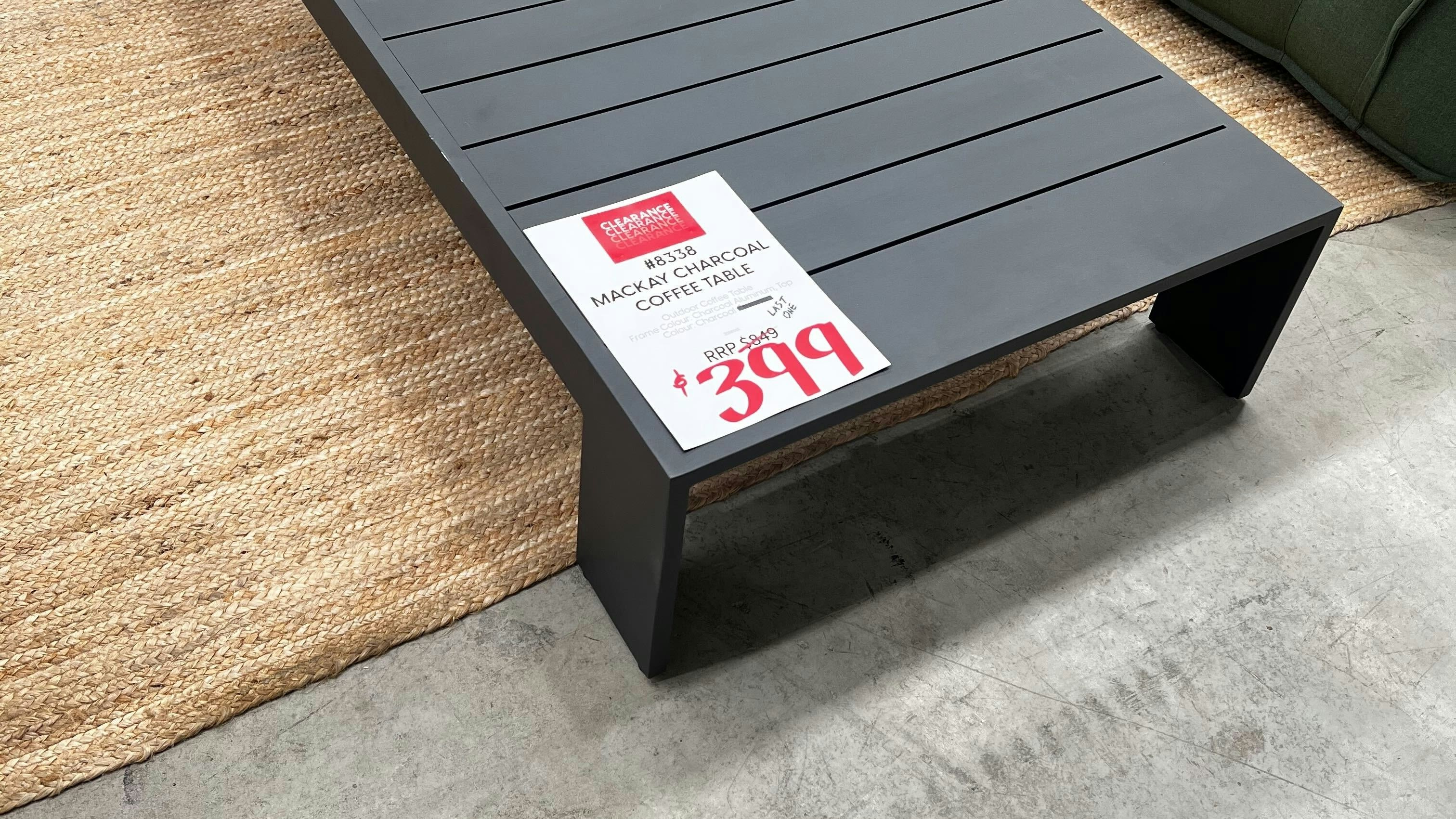 MACKAY CHARCOAL COFFEE TABLE Outdoor Coffee Table (Frame Colour: Charcoal Aluminum, Top Colour: Charcoal Ceramic) 1