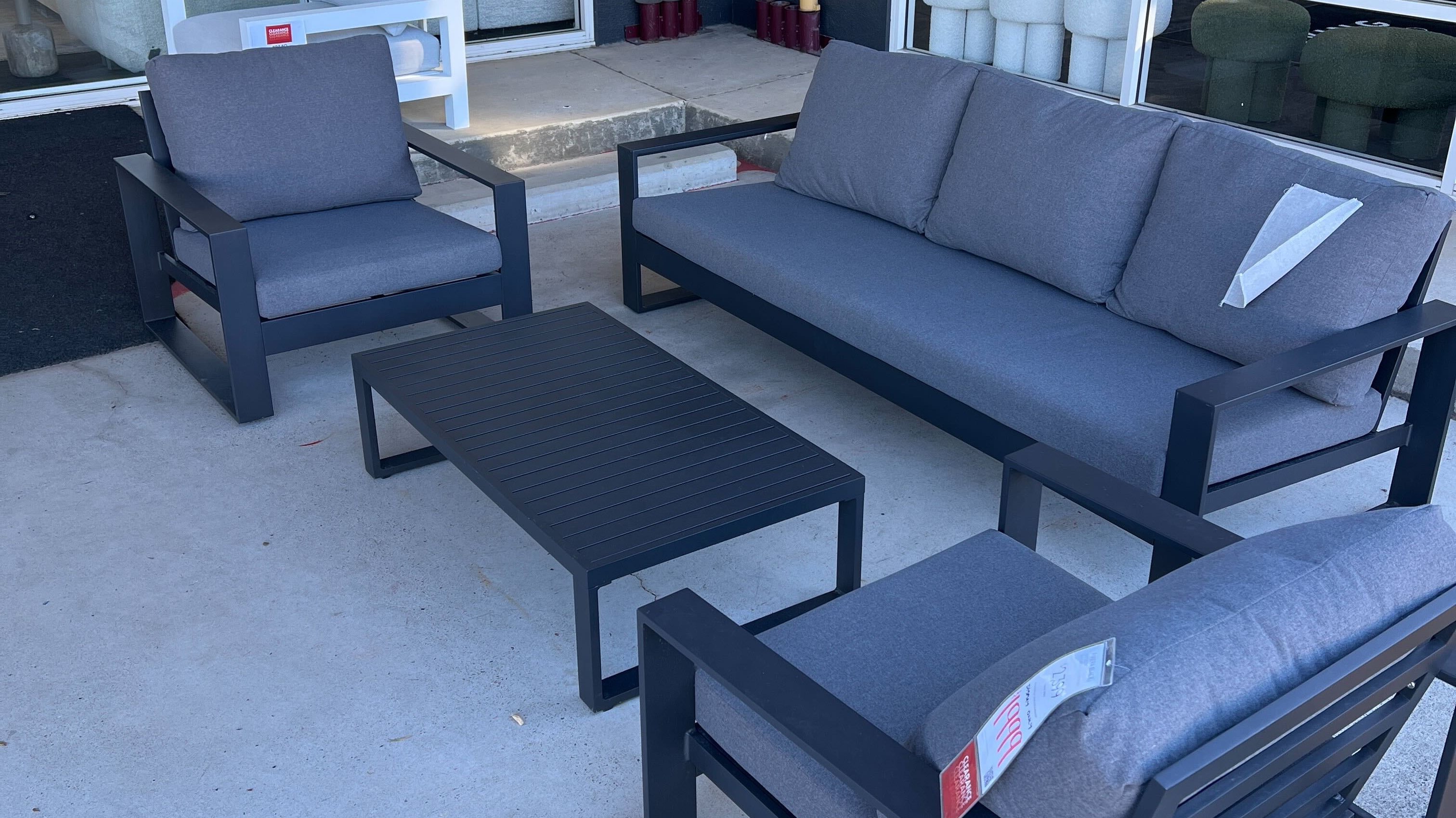 RIVIERA BLACK Outdoor Lounge Set 3+1+1 With Coffee Table 1