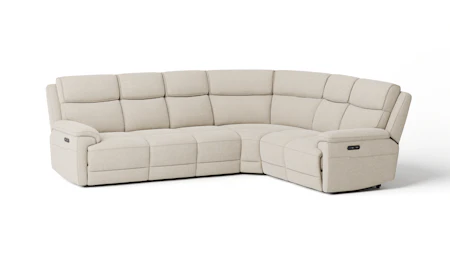 Abbotsford Fabric Corner Lounge Option B with Power Recliner, Power Headrest