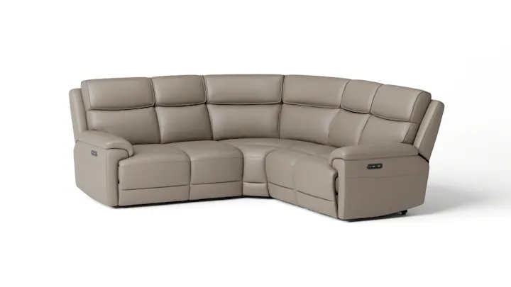 Abbotsford Leather Corner Lounge Option A with Power Recliner, Power Headrest
