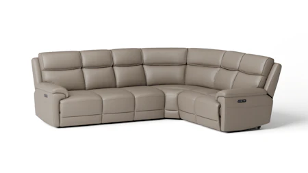 Abbotsford Leather Corner Lounge Option B with Power Recliner, Power Headrest