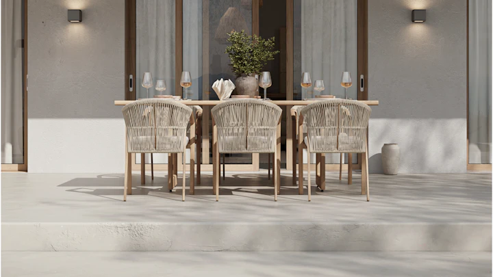 Balmain Oak 7-piece Outdoor Dining Set with Kiama Oak Chairs