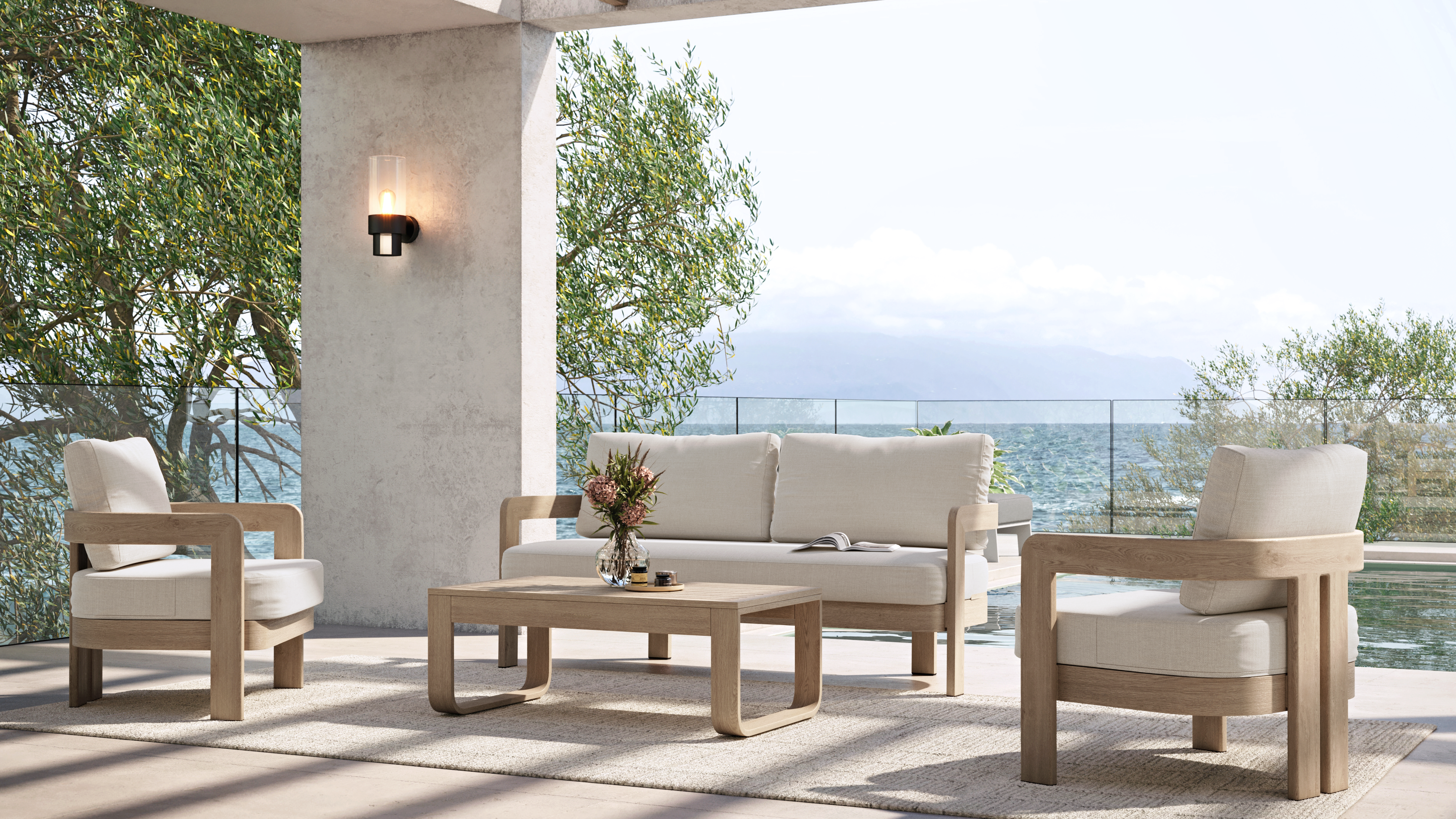 Balmain Outdoor Lounge Set 3+1+1 With Coffee Table
