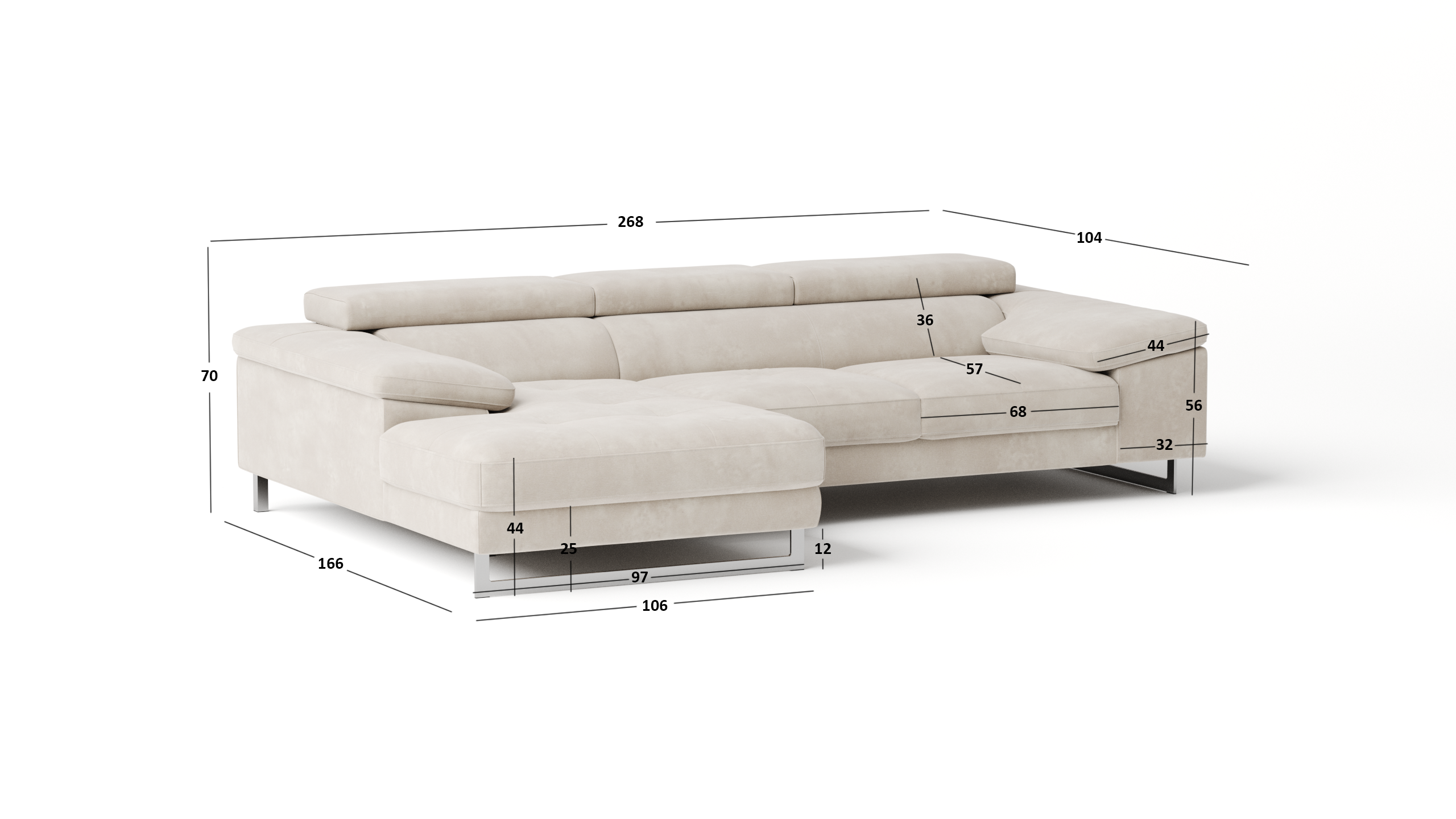 Boston Fabric Chaise Lounge Option A 7 Thumbnail
