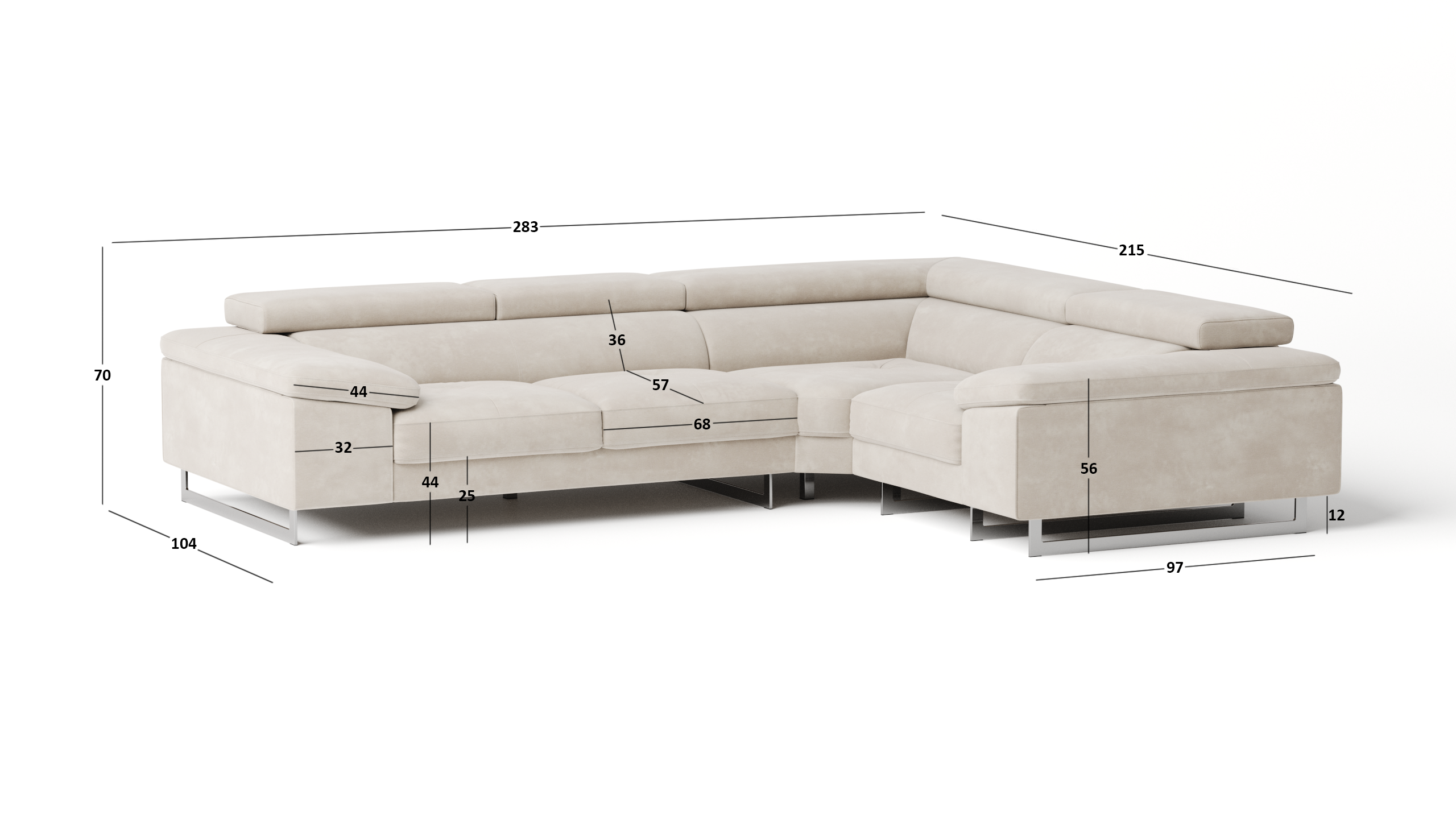 Boston Fabric Corner Lounge Option E 3 Thumbnail