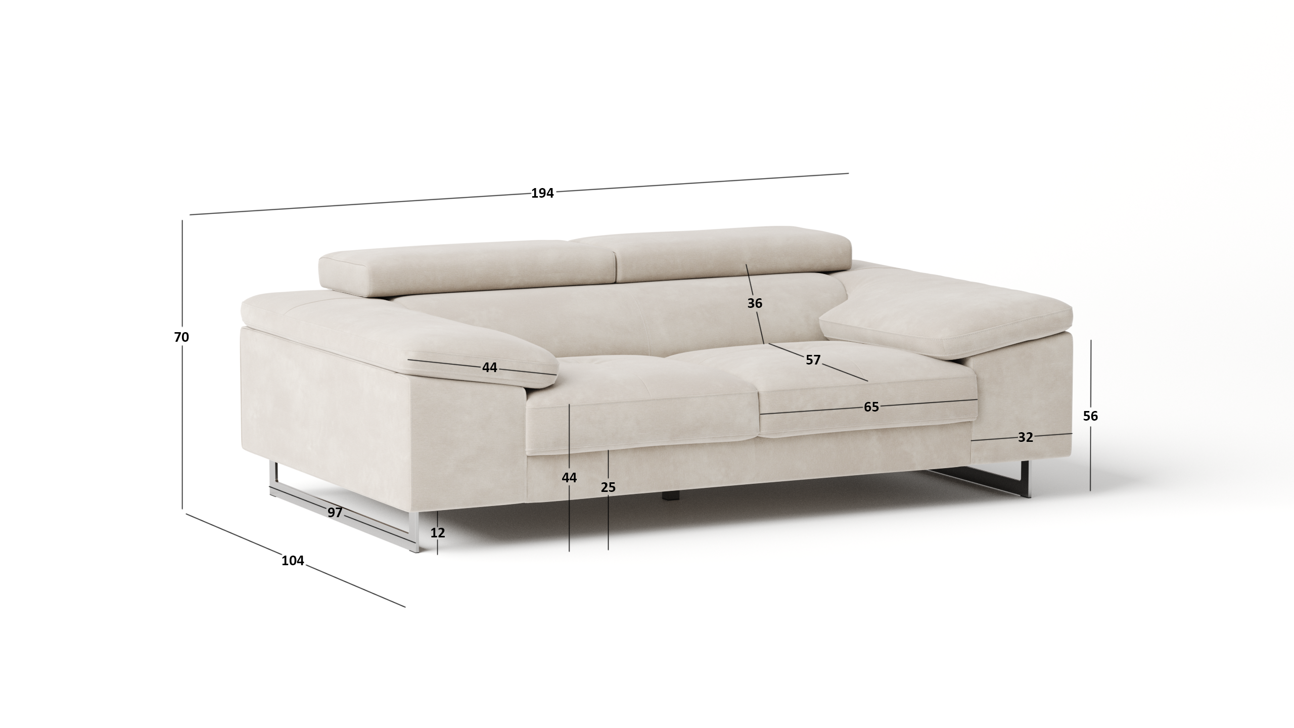 Boston Fabric Two Seat Sofa 7 Thumbnail