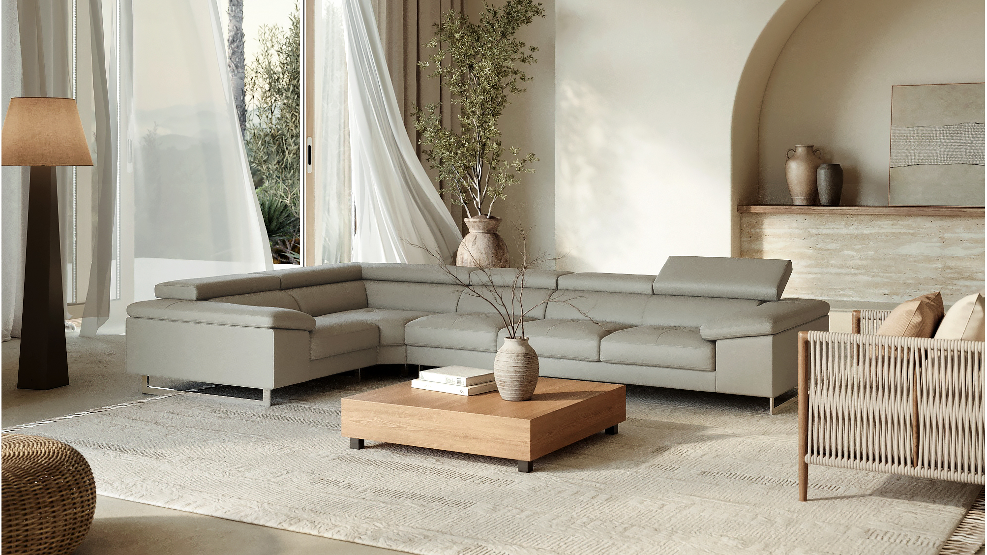 Boston Leather Corner Lounge Option F 5 Thumbnail