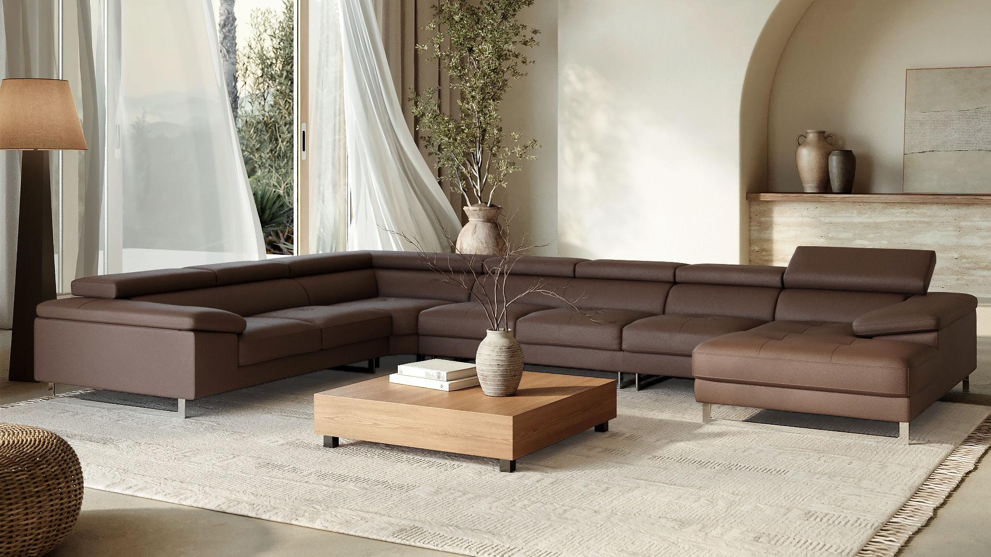 Boston Leather Modular Lounge Option B 5 Thumbnail