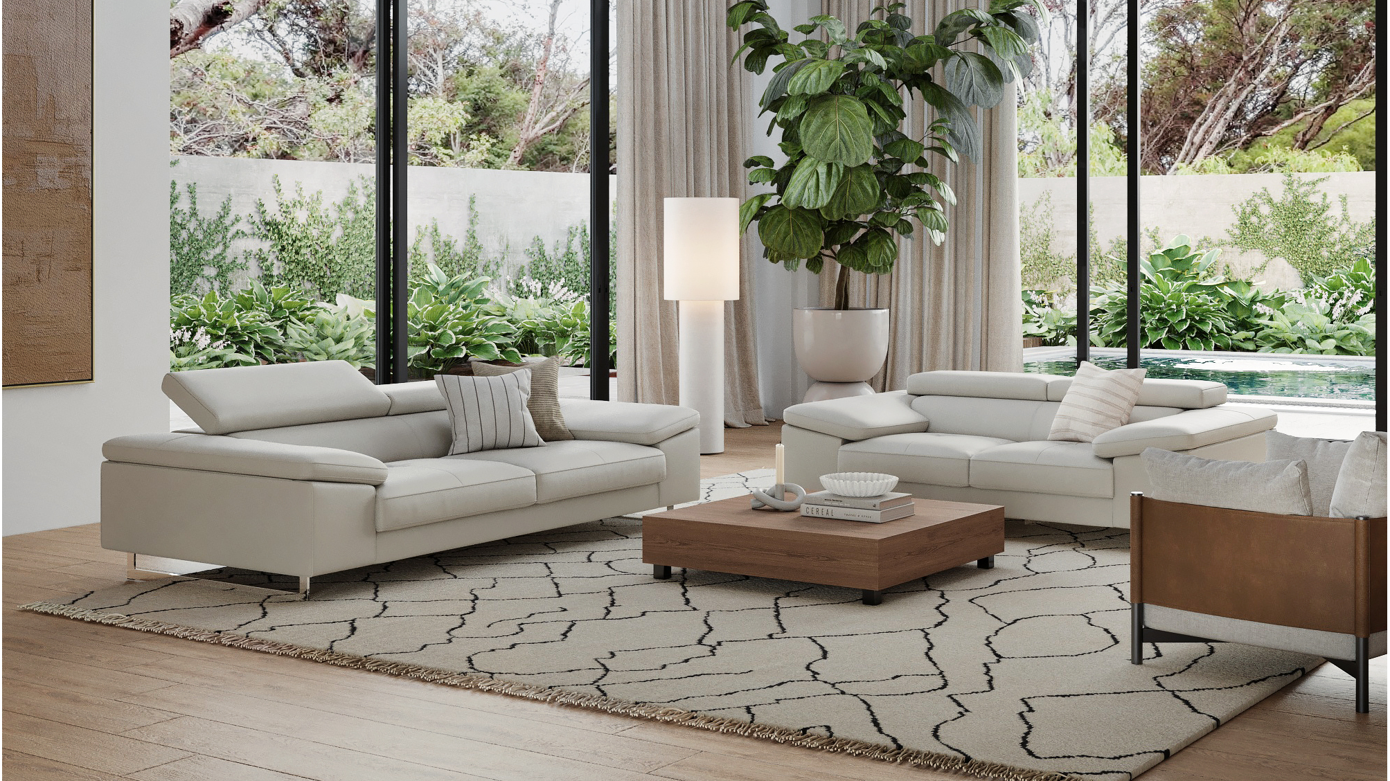 Boston Leather Three Seat Sofa