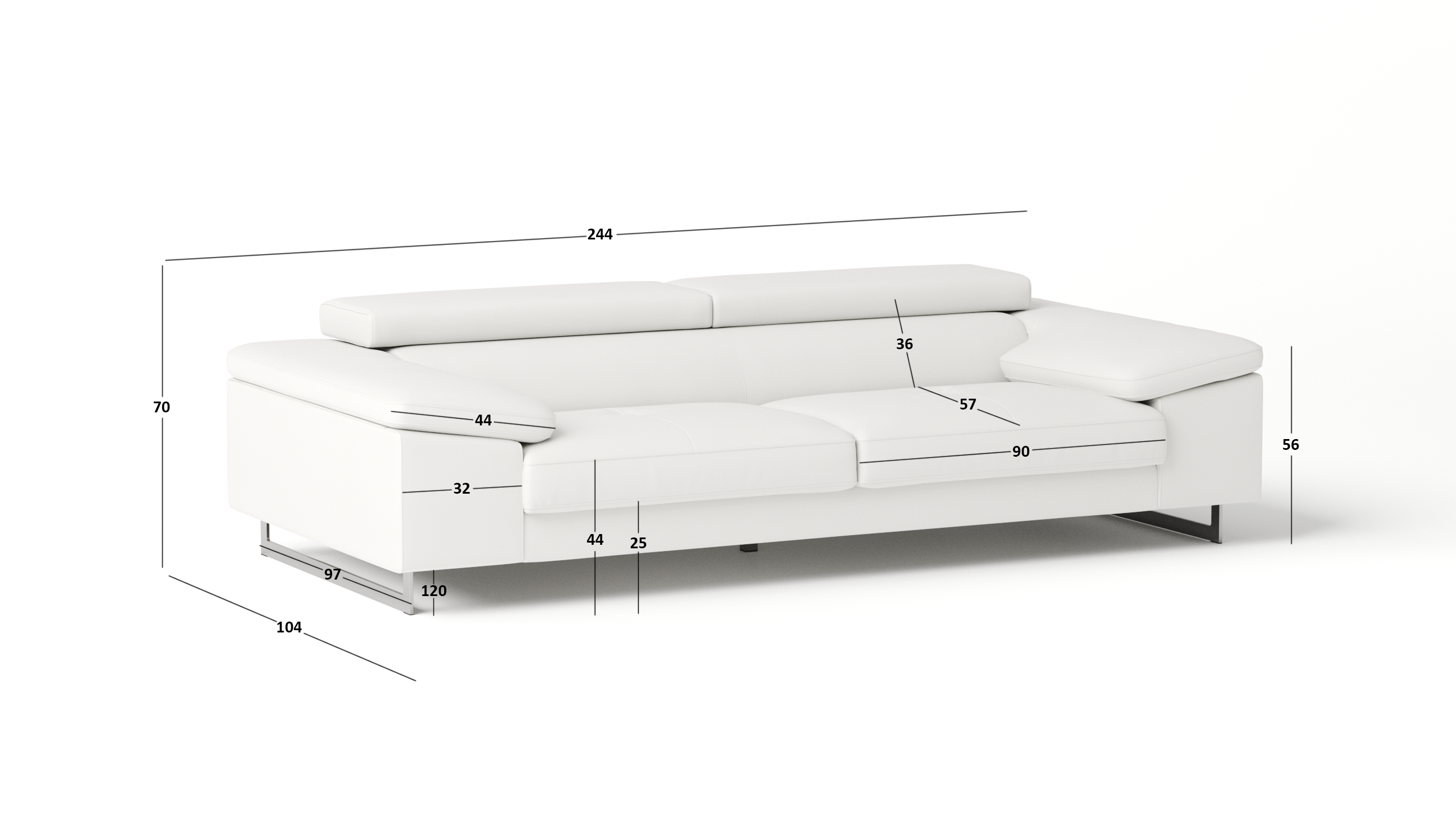 Boston Leather Three Seat Sofa 5 Thumbnail