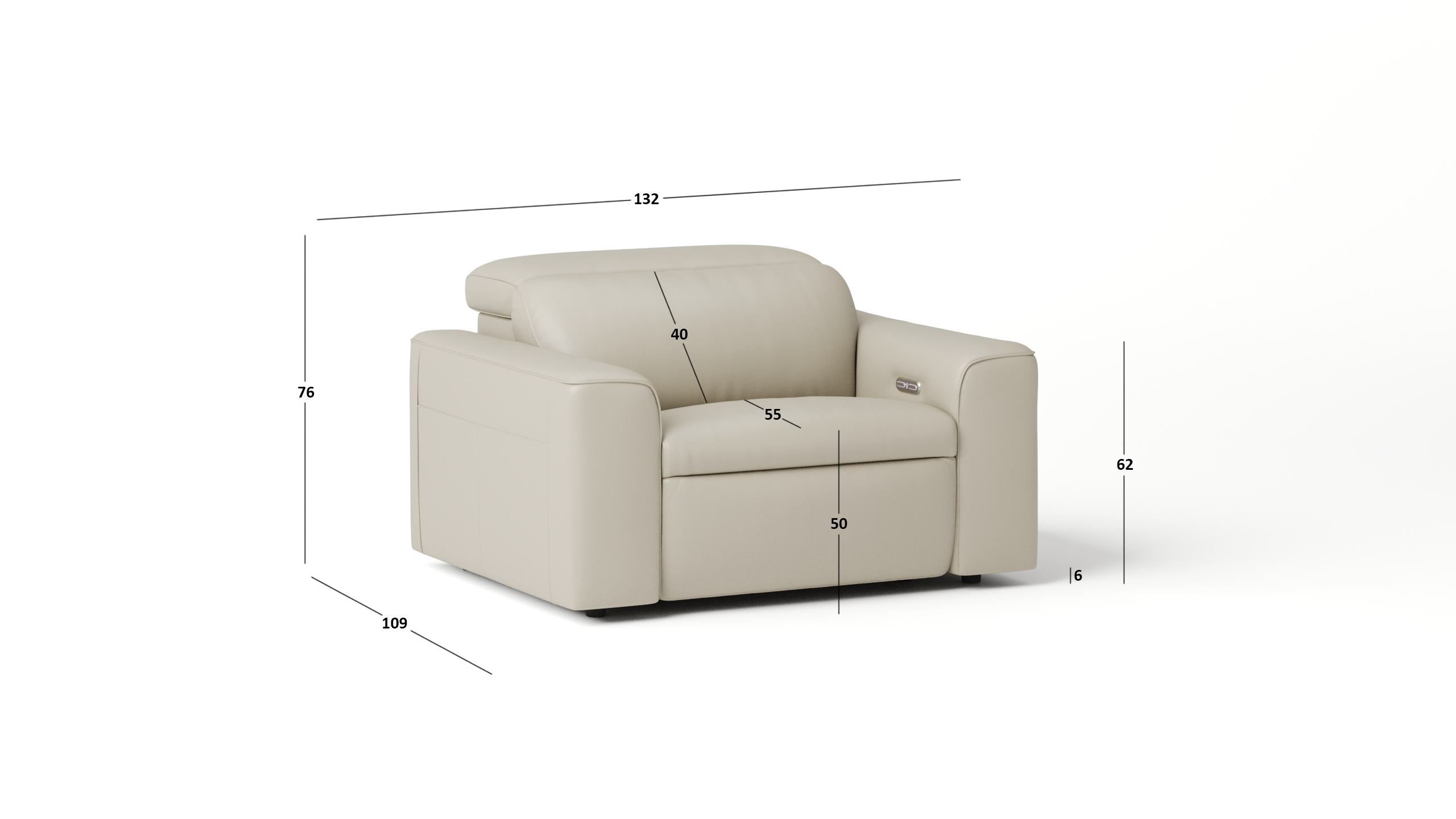 Broadway Leather Recliner 1.5 Seat Sofa 3 Thumbnail