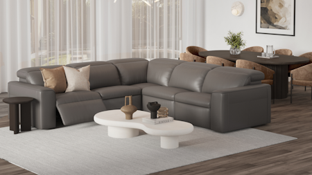 Broadway Leather Recliner Compact Corner Lounge Option A