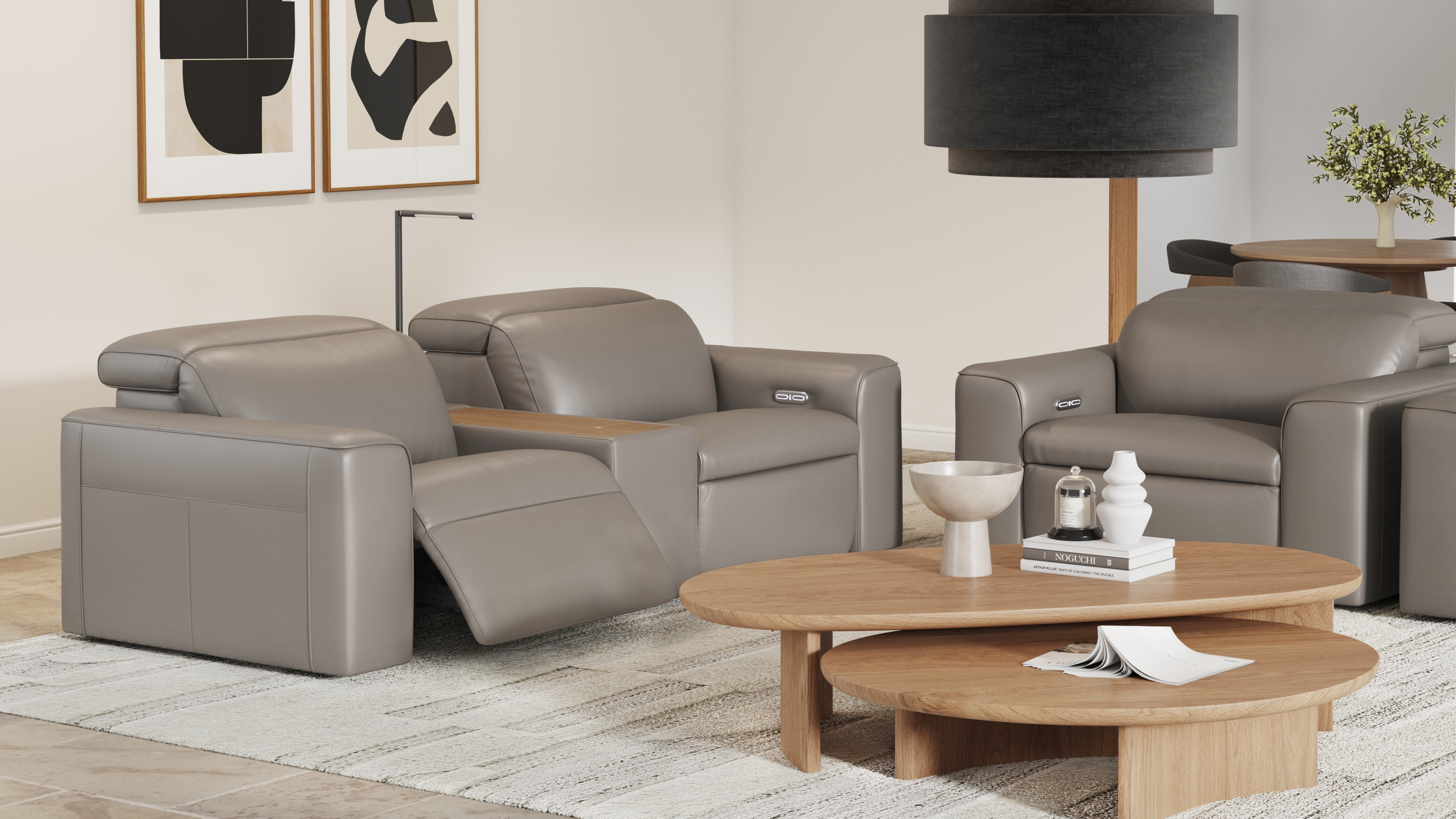 Broadway Leather 2 Seat Home Theatre Recliner Lounge
