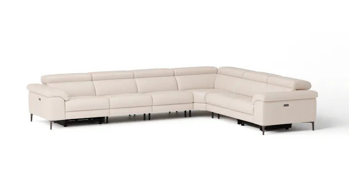Carlisle Leather Electric Recliner Corner Lounge Option B