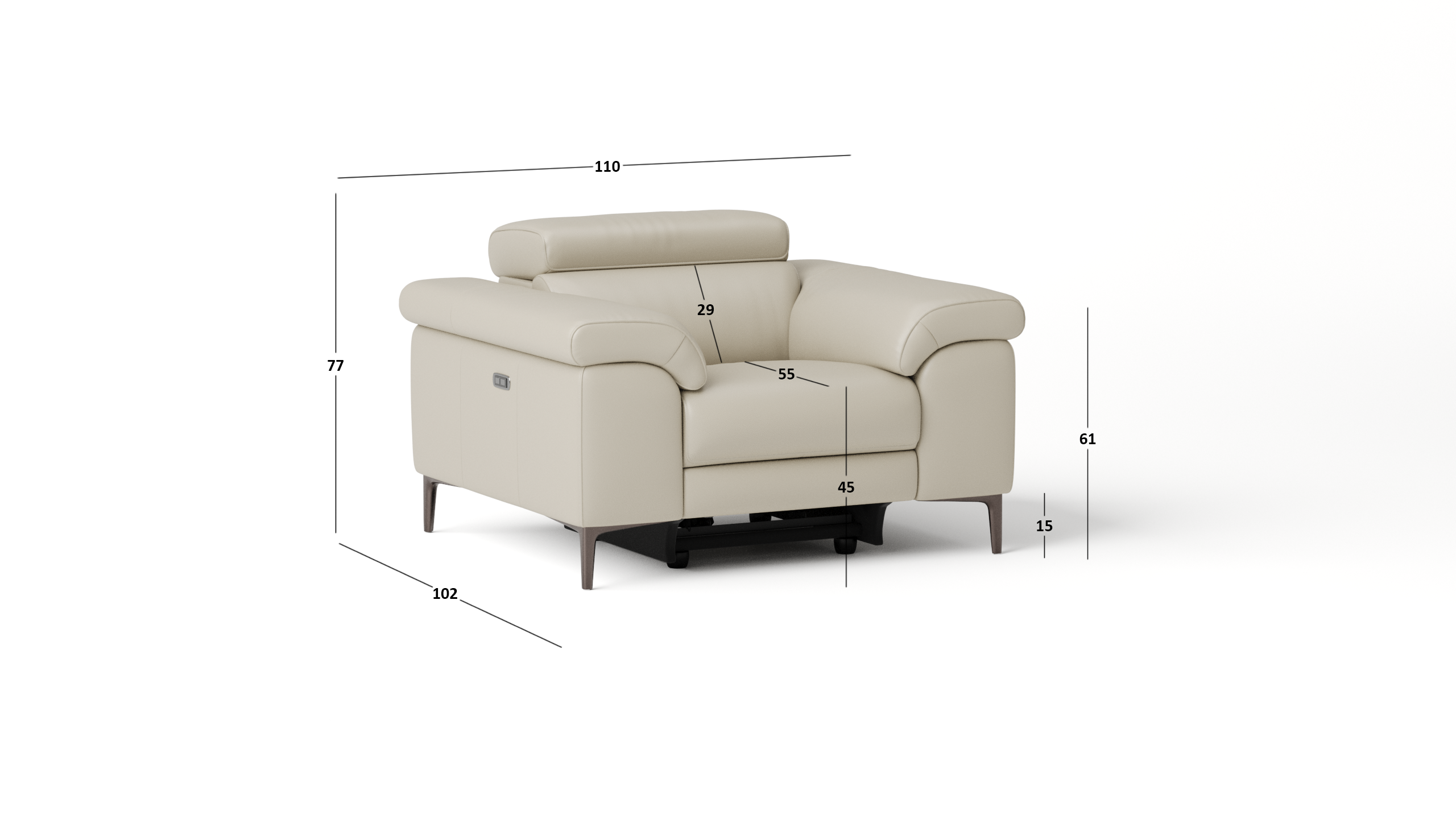 Carlisle Leather Recliner Armchair 5 Thumbnail