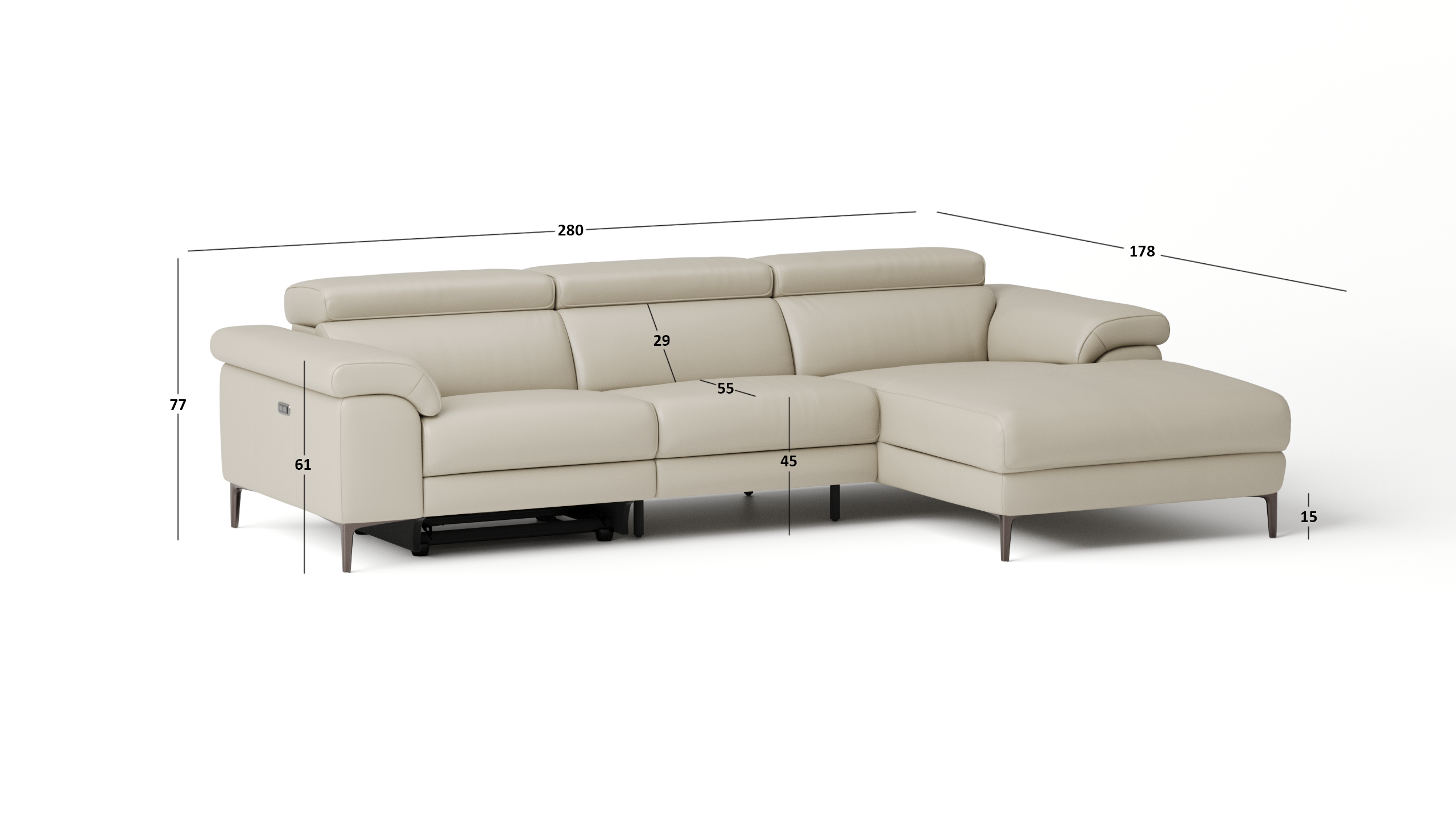 Carlisle Leather Recliner Chaise Lounge Option A 7 Thumbnail
