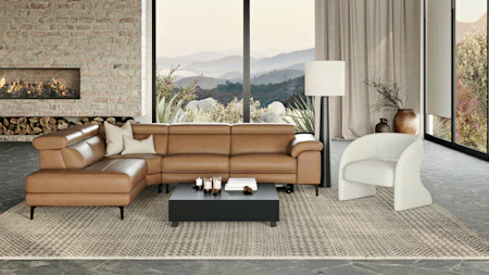 Carlisle Leather Recliner Corner Lounge With Terminal