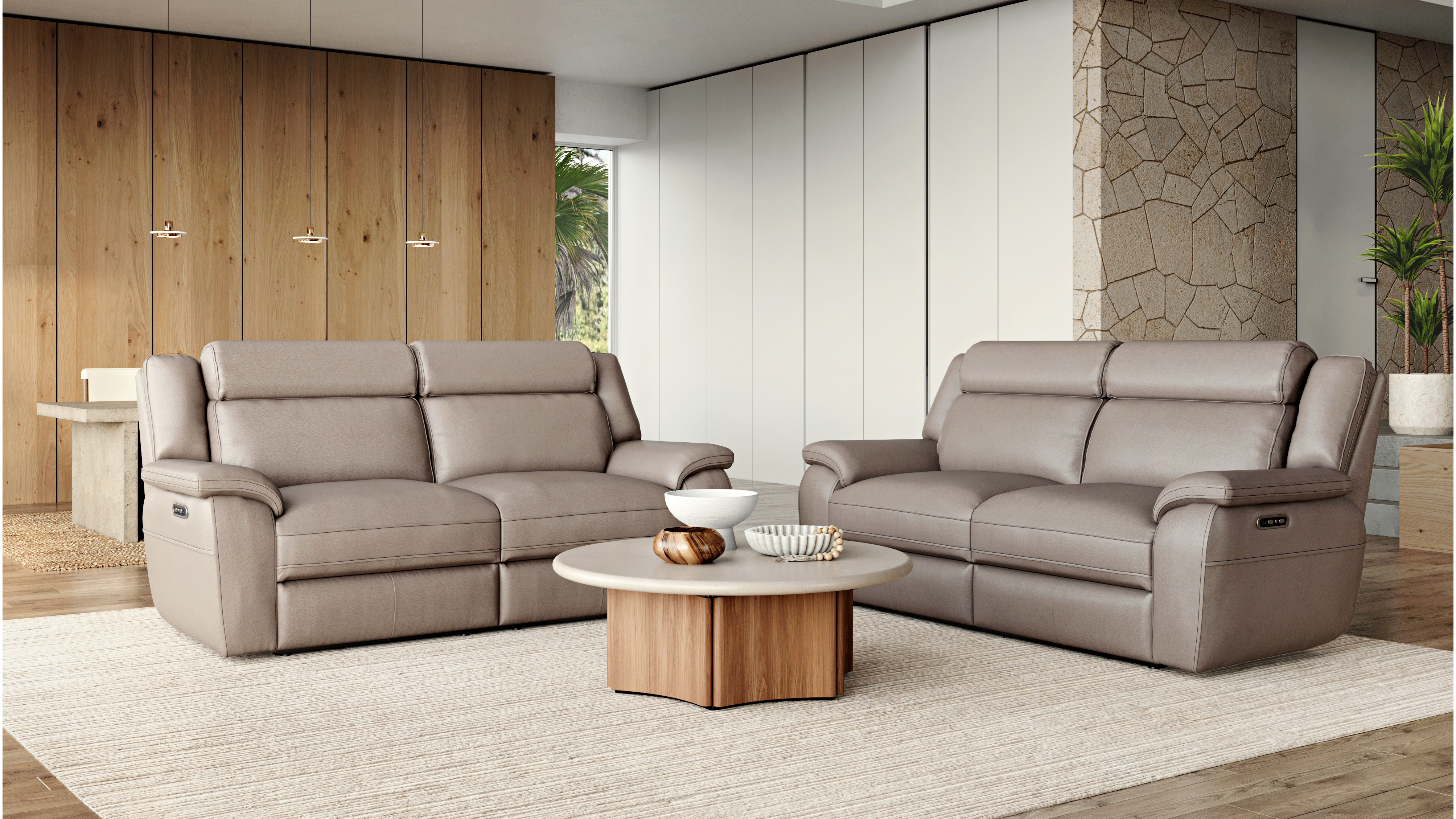 Carrick Leather 2.5 Seater Sofa Power Recliner