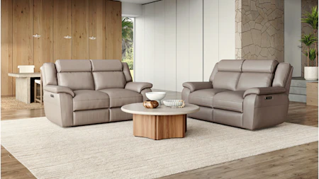 Carrick Leather Two Seater Sofa Power Recliner