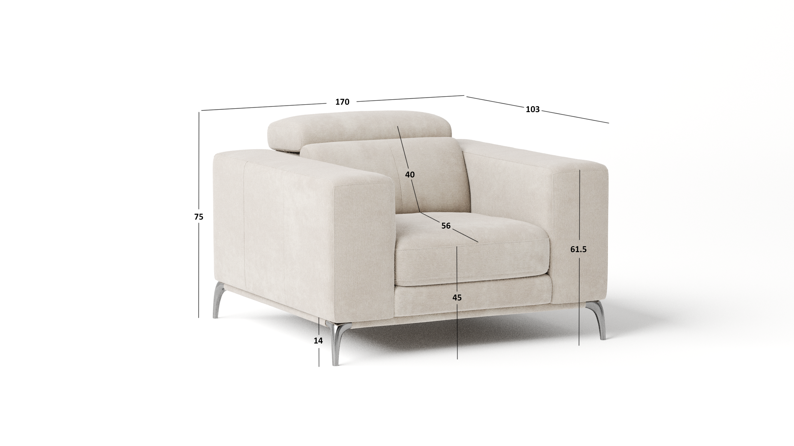 Club Fabric Armchair 3 Thumbnail