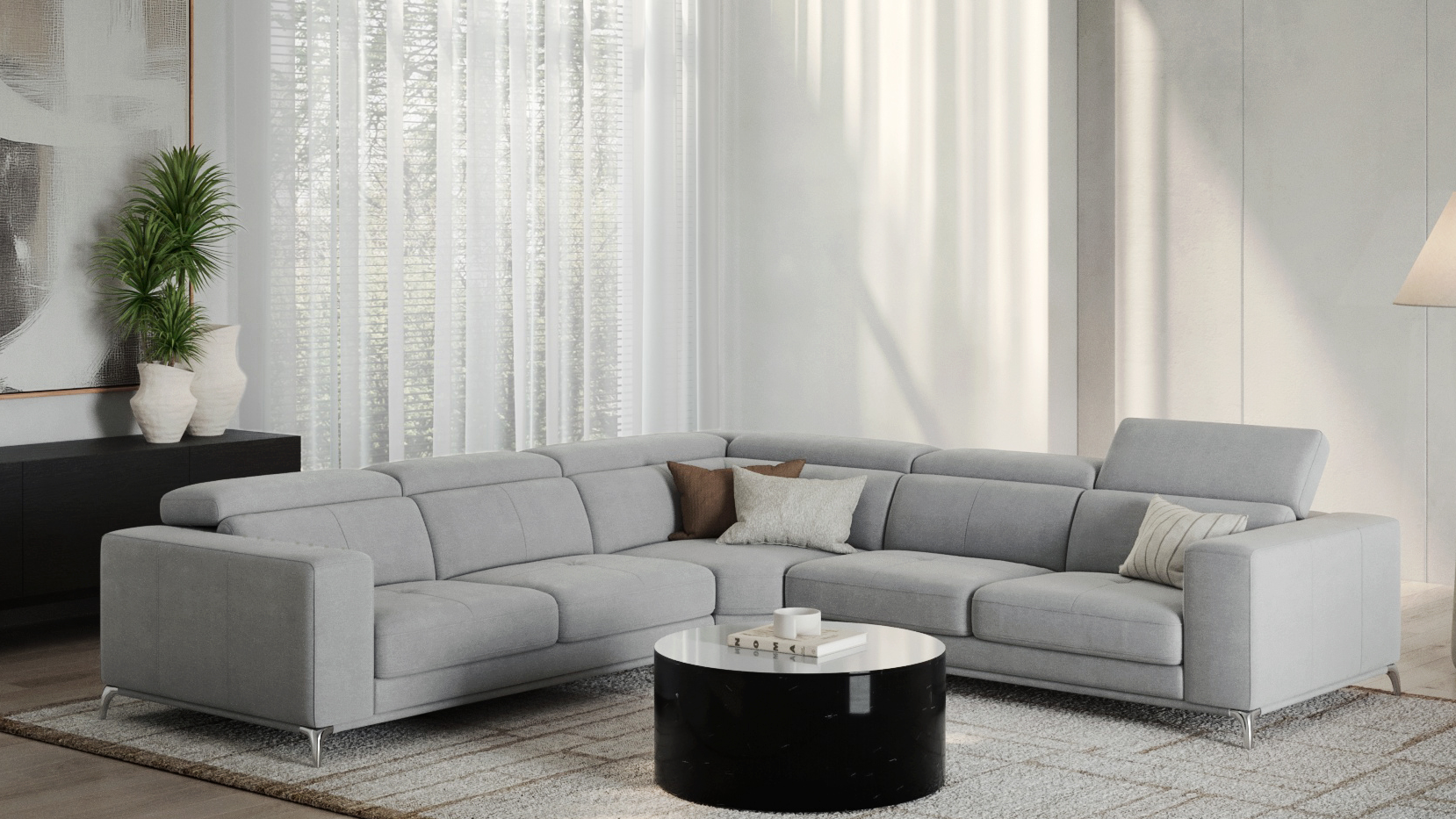Club Fabric Corner Lounge Option A