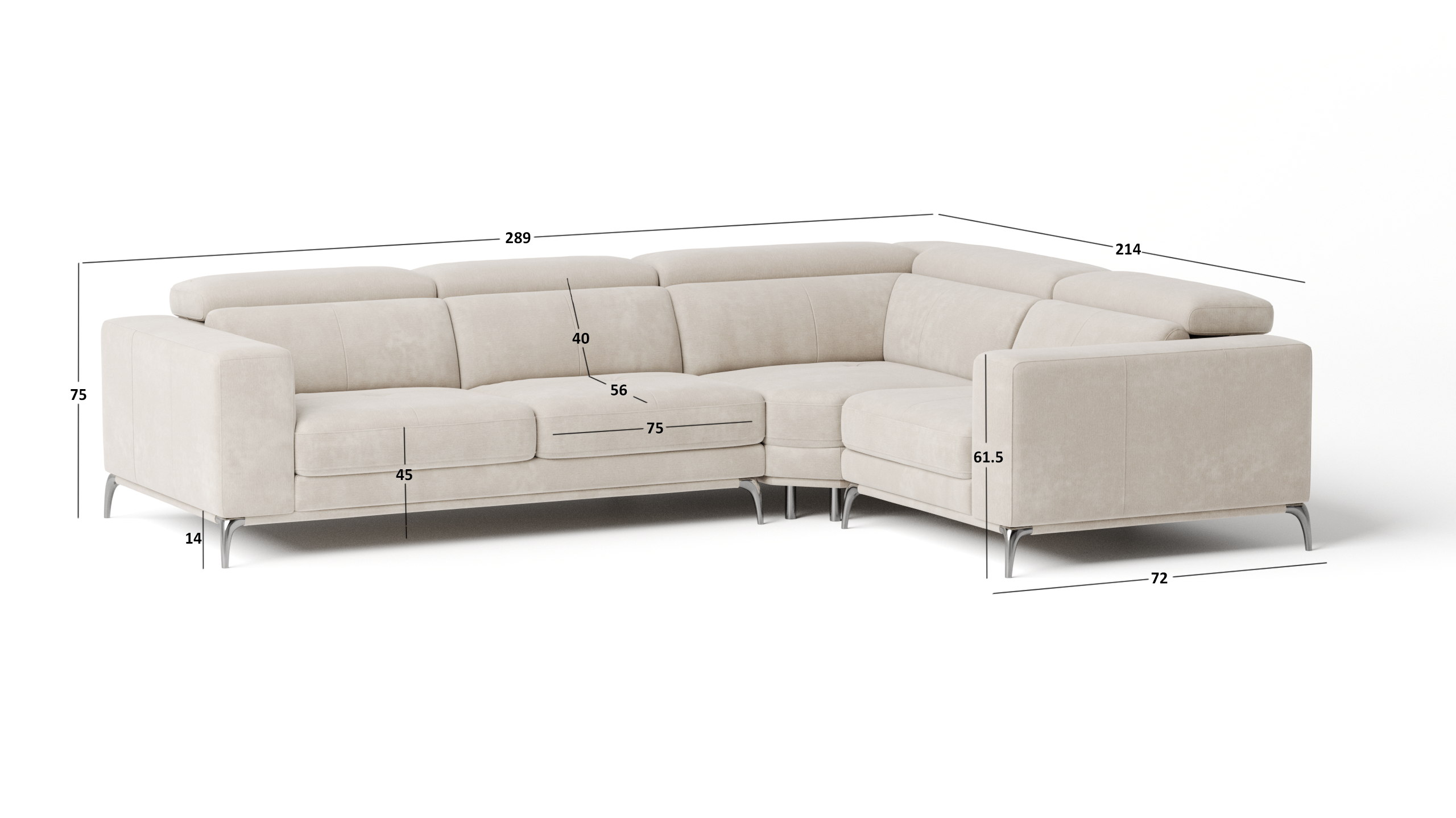 Club Fabric Corner Lounge Option E 4 Thumbnail