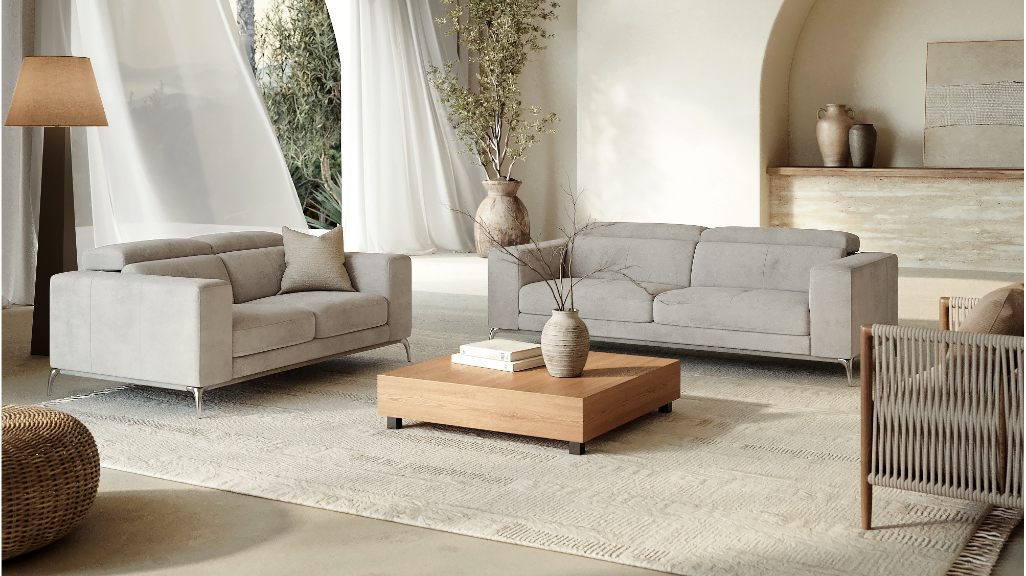 Club Fabric Sofa Suite 3+2 5 Thumbnail