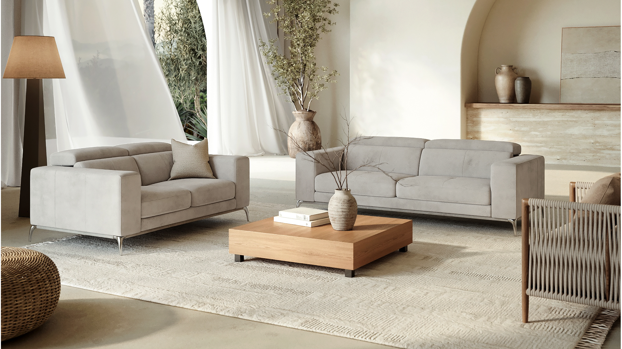 Club Fabric Sofa Suite 3+2 5 Thumbnail