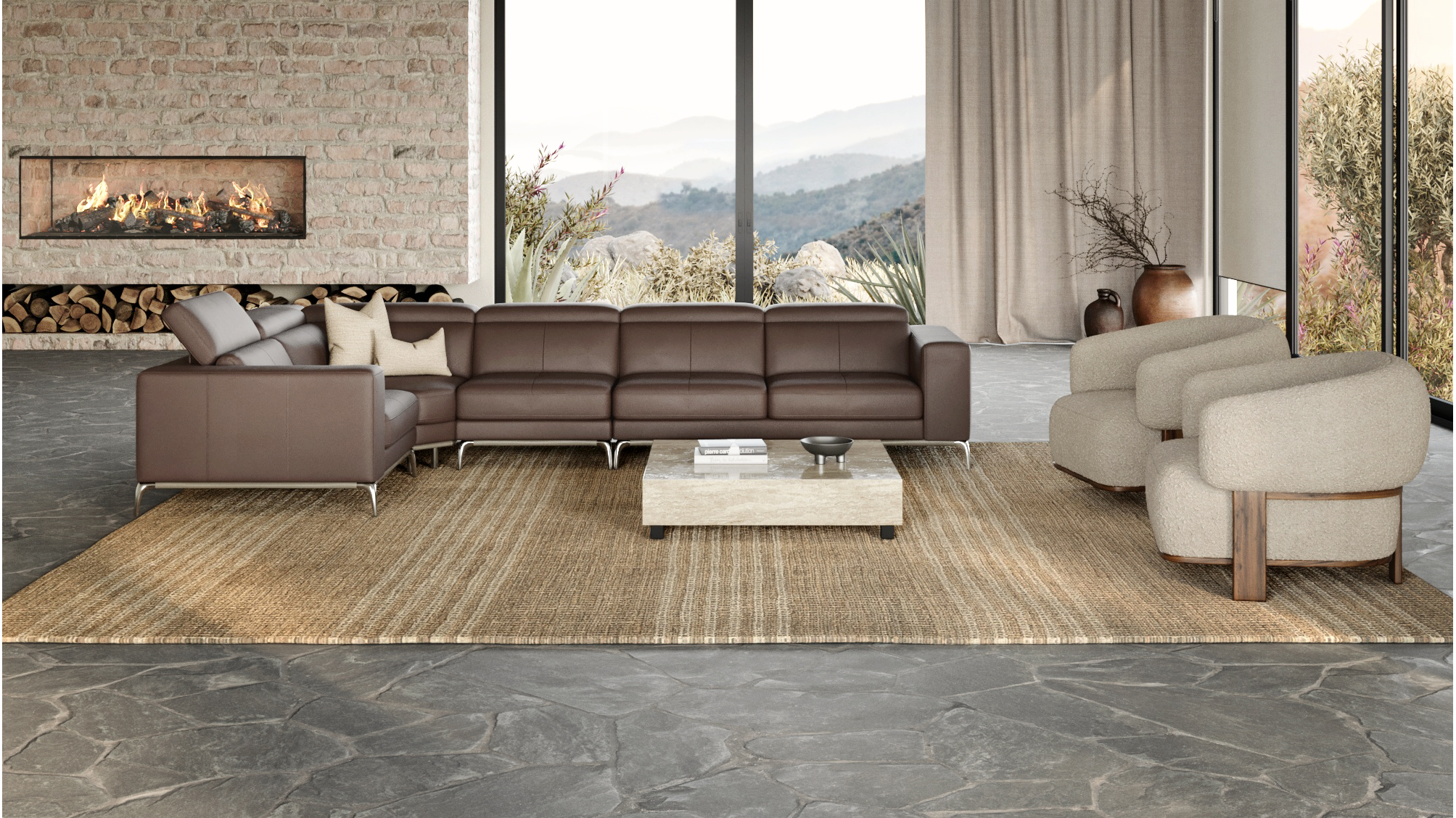 Club Leather Corner Lounge Option F 8 Thumbnail