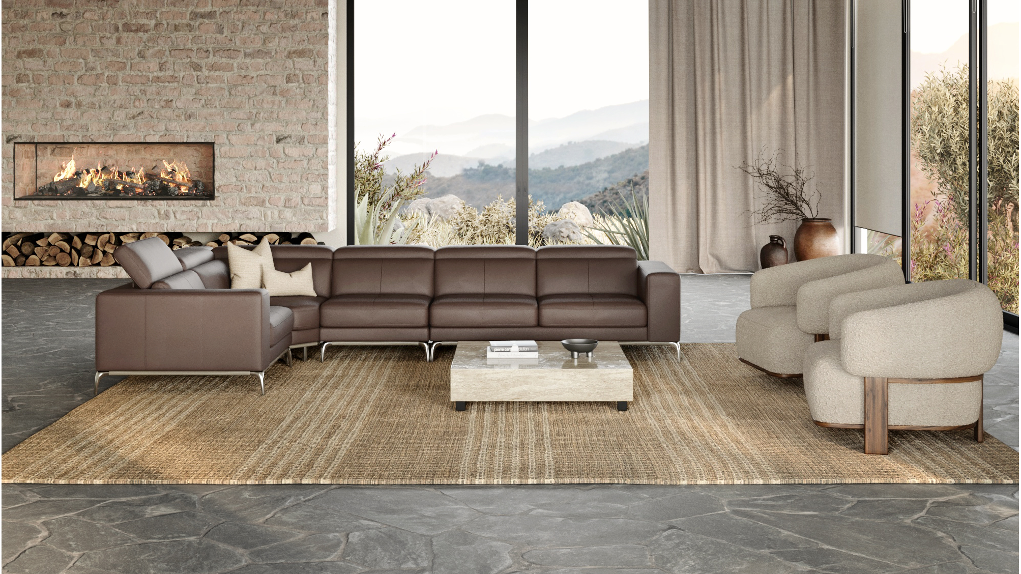 Club Leather Corner Lounge Option F 8 Thumbnail