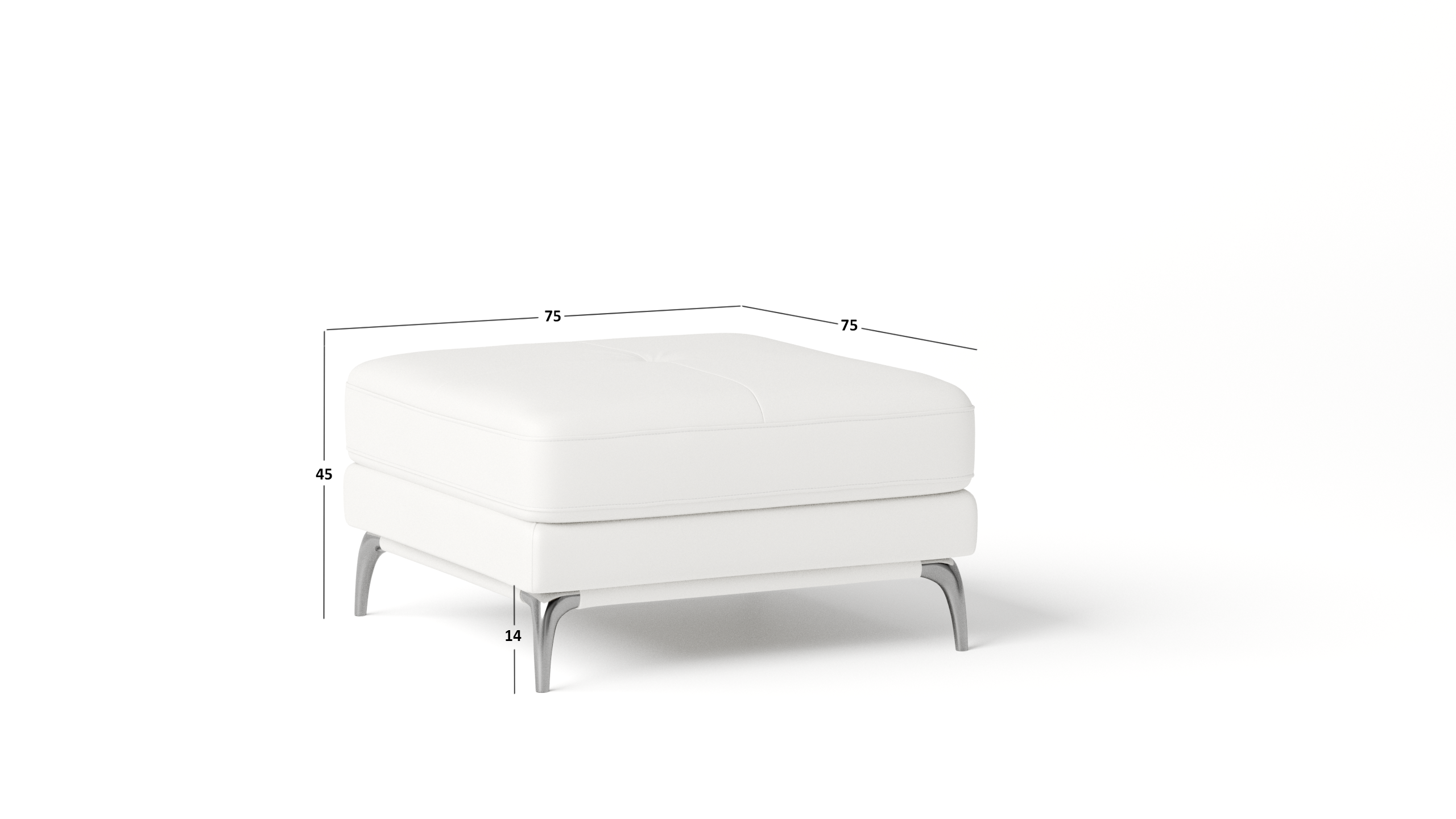 Club Leather Ottoman 75x130x45