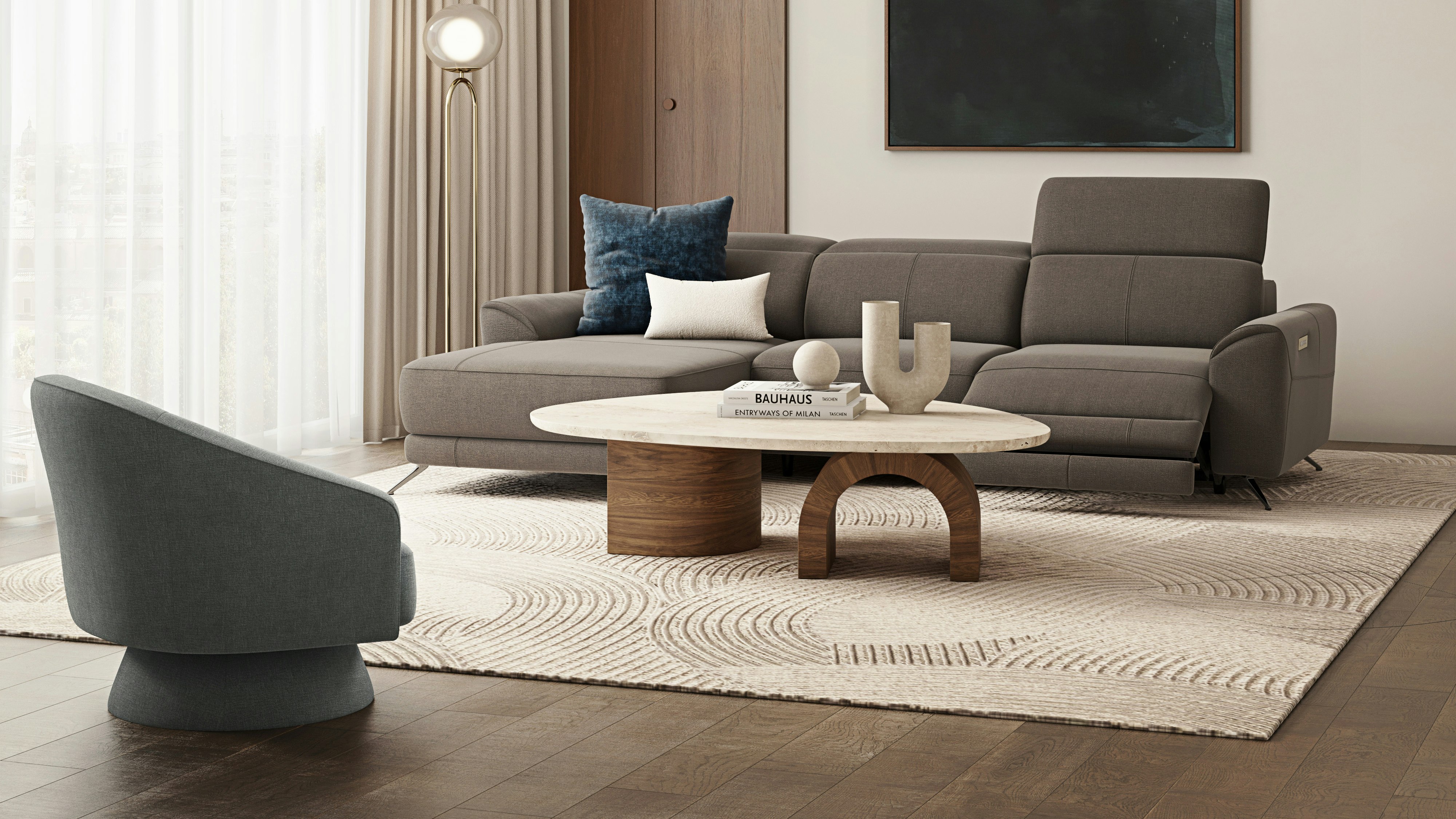 Dover Fabric Chaise Lounge Option A