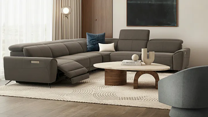 Dover Fabric Recliner Corner Lounge Option B