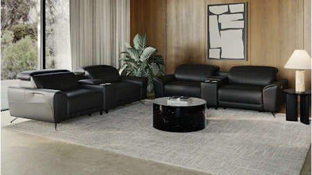 Dover Leather 2 Seat Home Theatre Recliner Lounge
