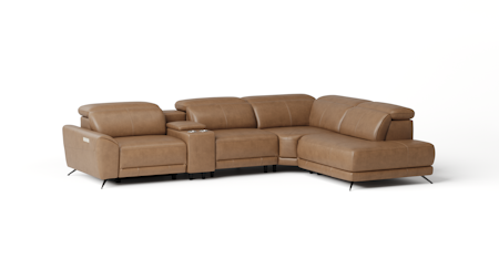 Dover Leather Corner Lounge With Terminal And Console