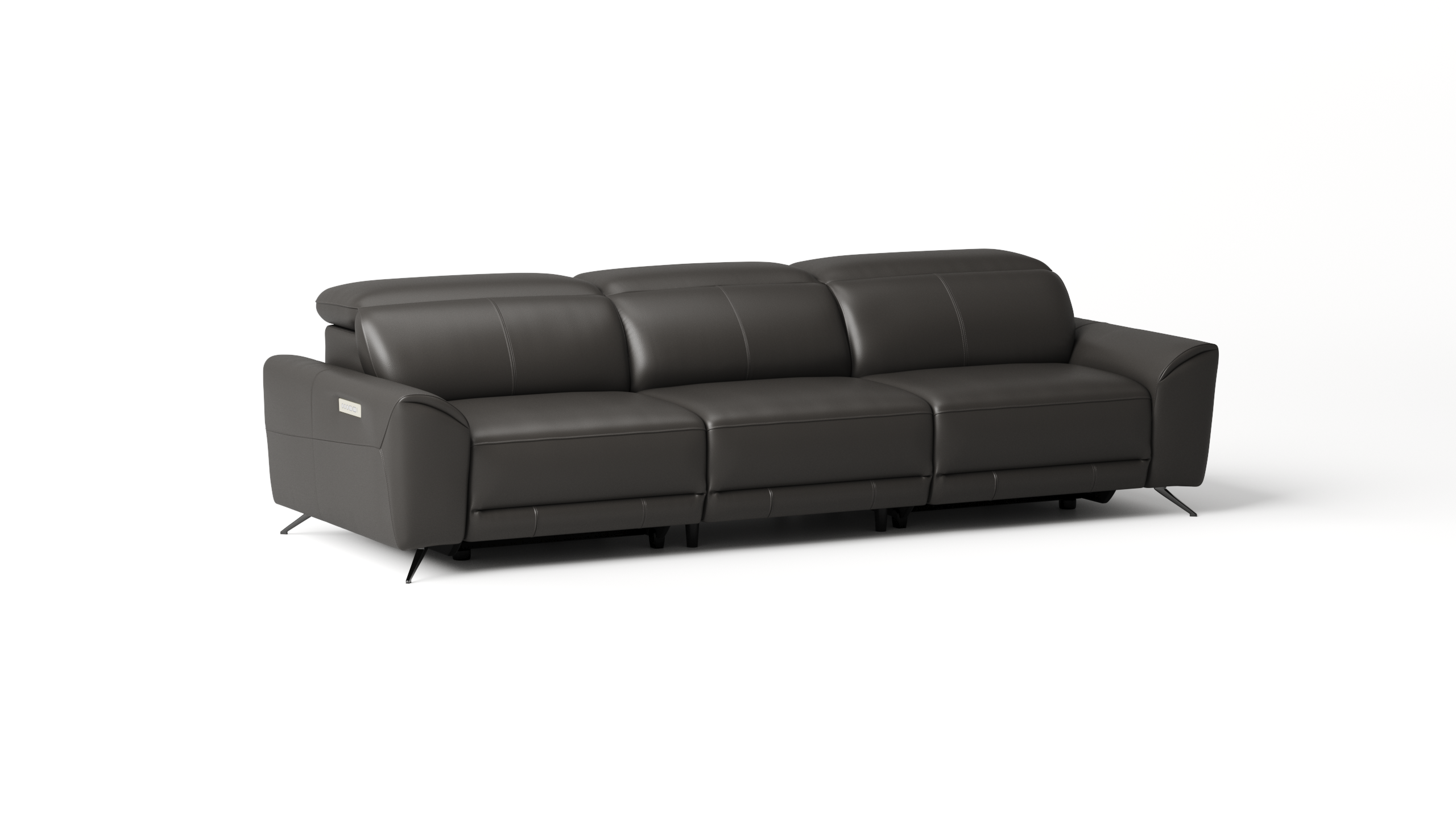 Dover Leather Electric Recliner Three Seat Sofa